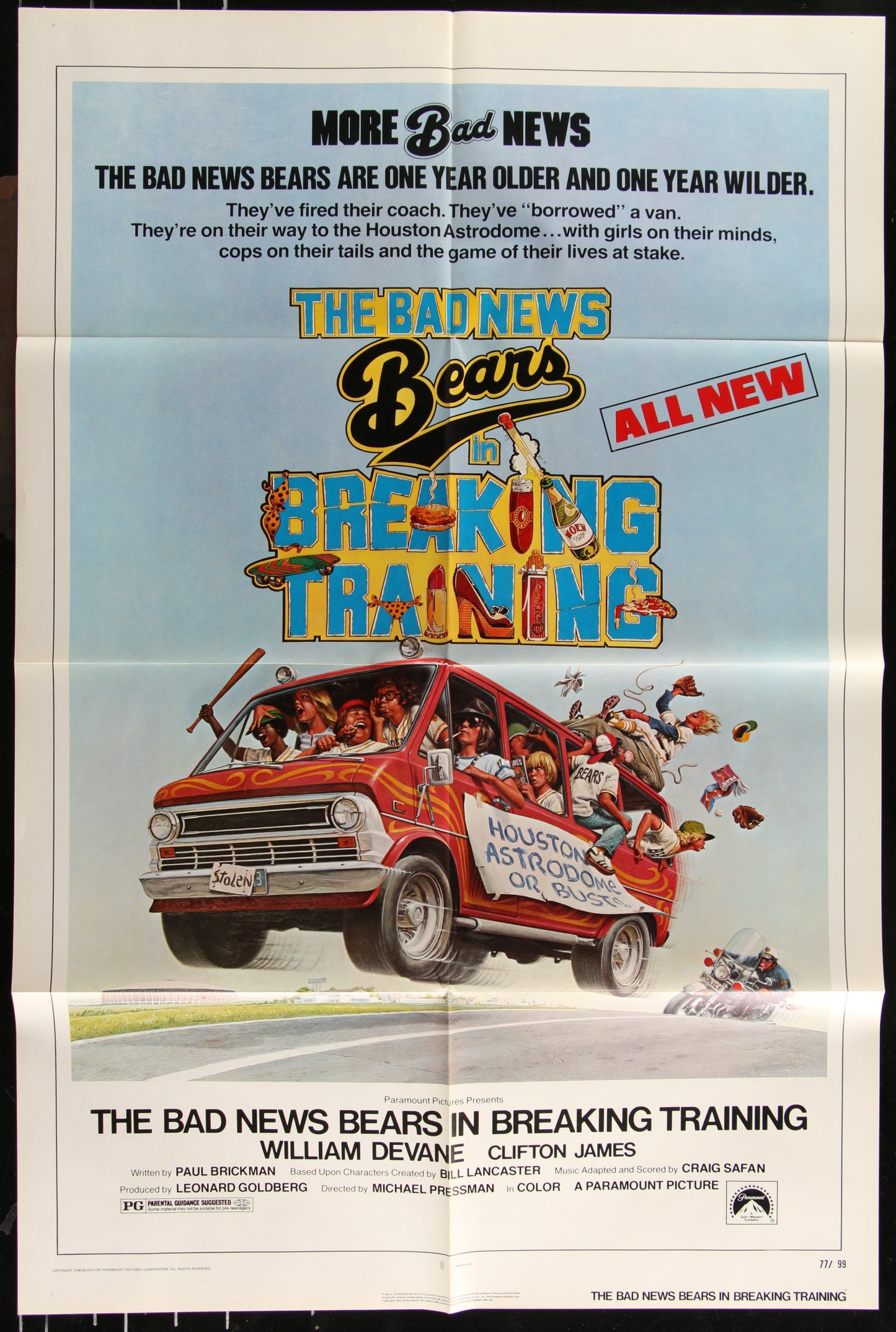 The Bad News Bears In Breaking Training (1977) Original US One Sheet Movie Poster