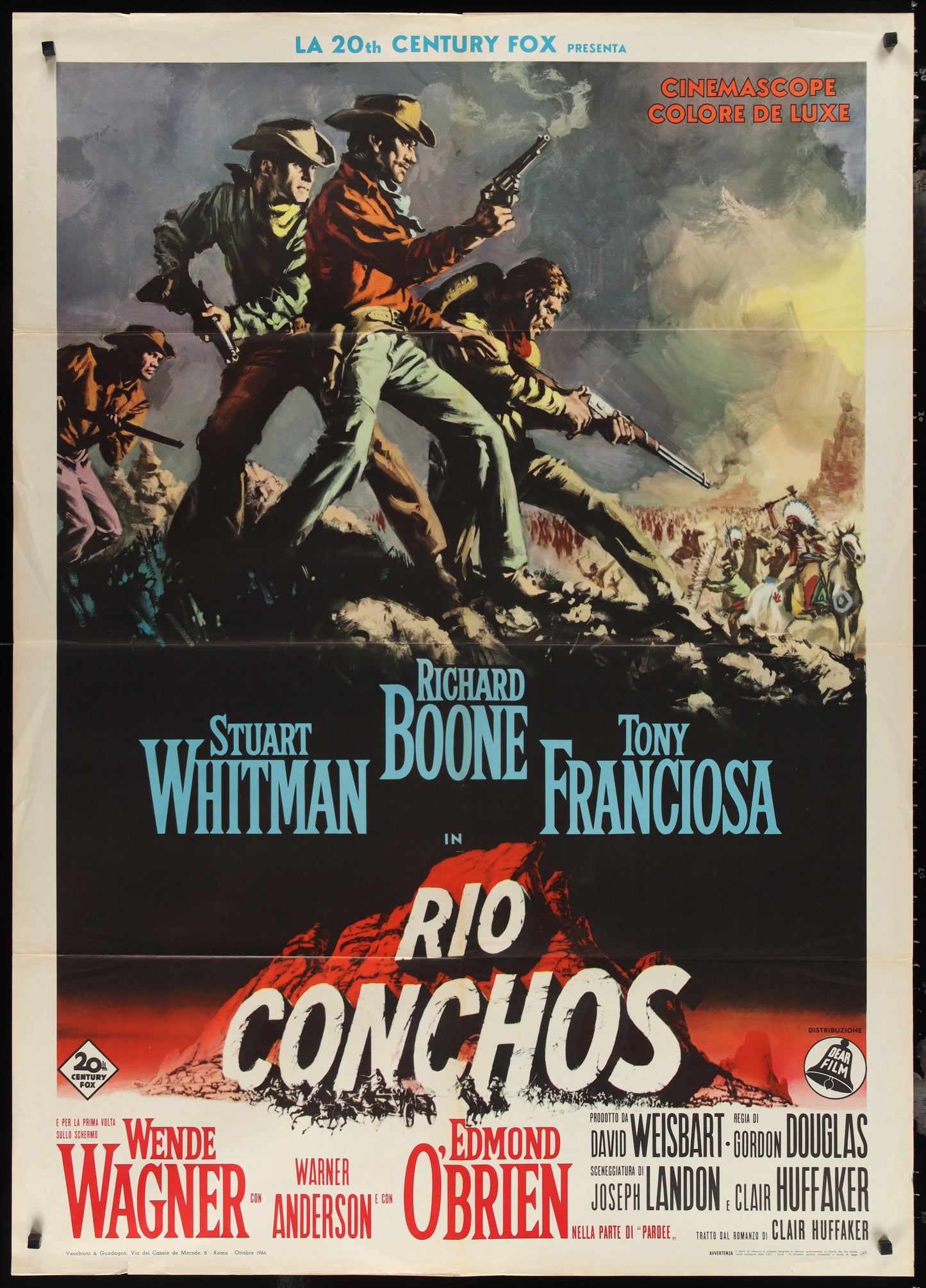 Rio Conchos (1964) Original Italian One Panel Movie Poster