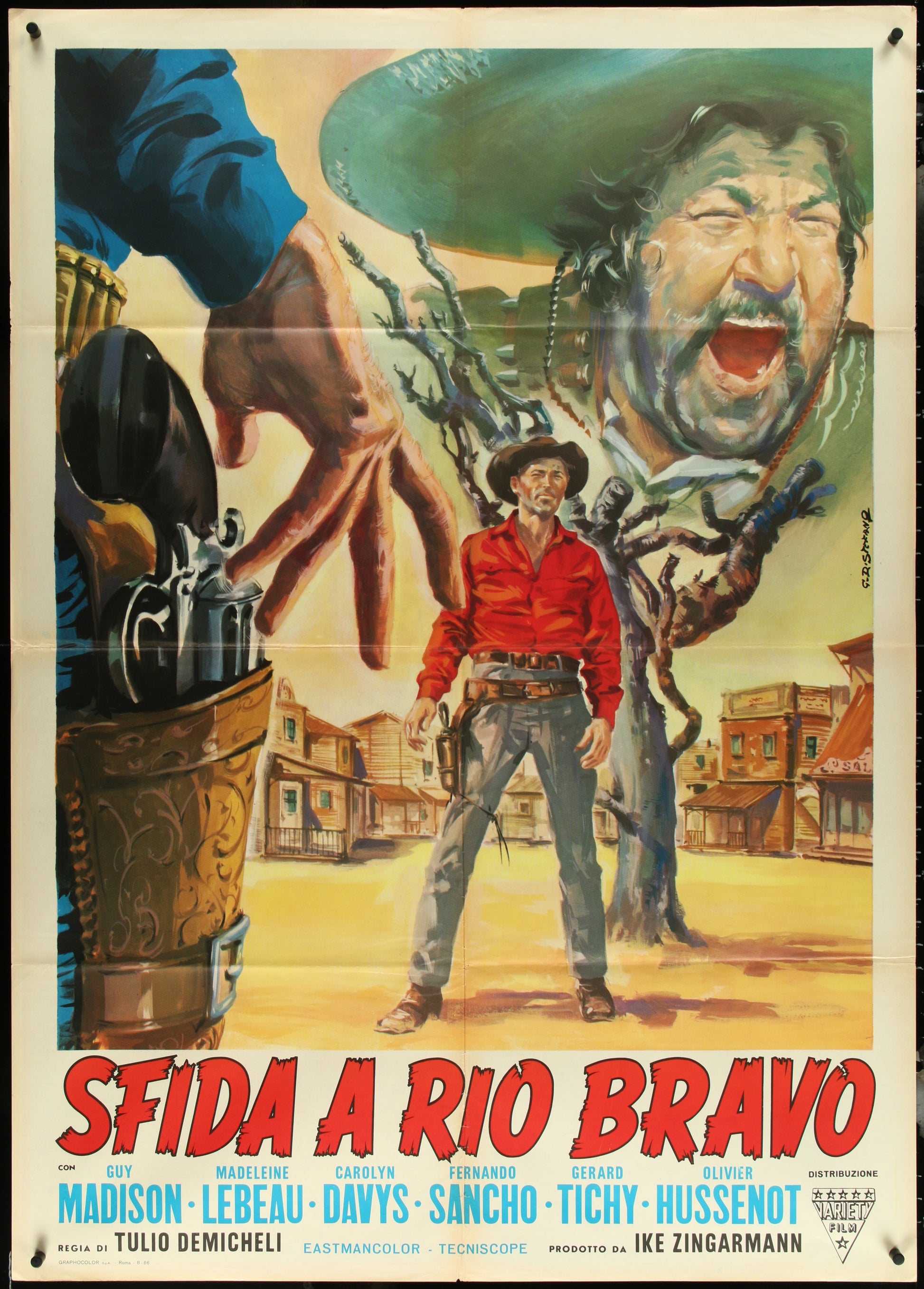 Sfida a Rio Bravo - Gunmen Of The Rio Grande (1965) Original Italian One Panel Movie Poster