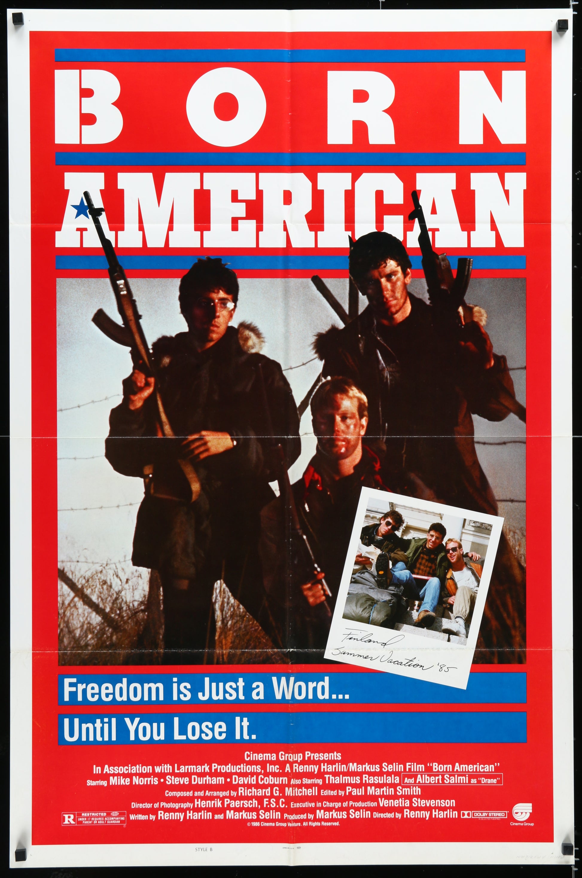 Born American (1986) Original US One Sheet Movie Poster