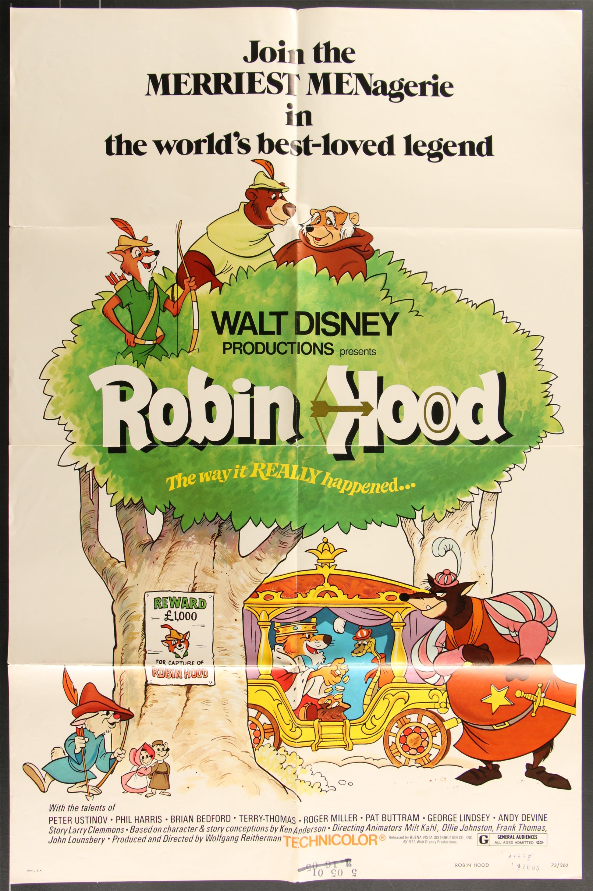 Robin Hood (1973) Original US One Sheet Movie Poster