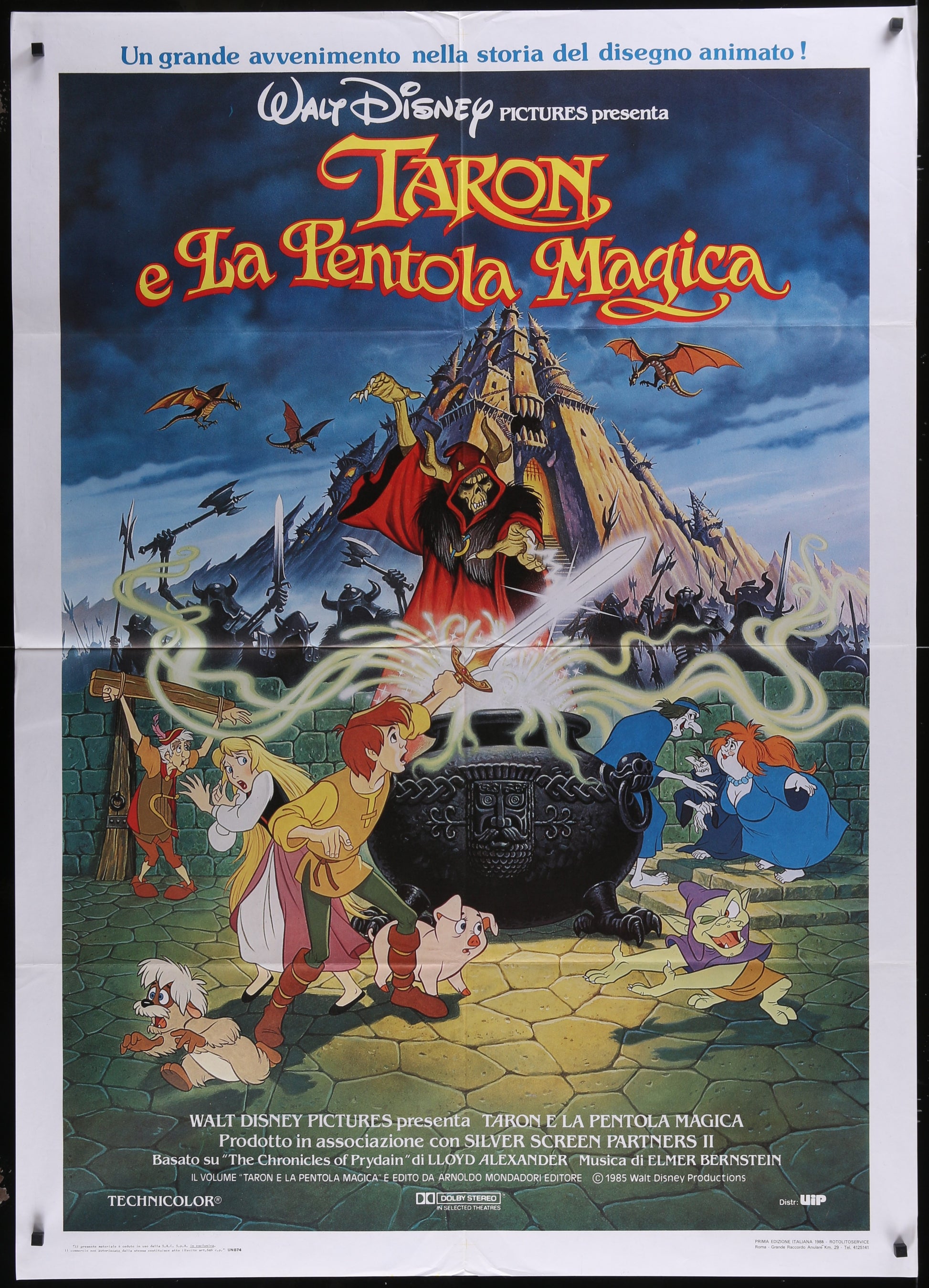 The Black Cauldron (1985) Original Italian One Panel Movie Poster