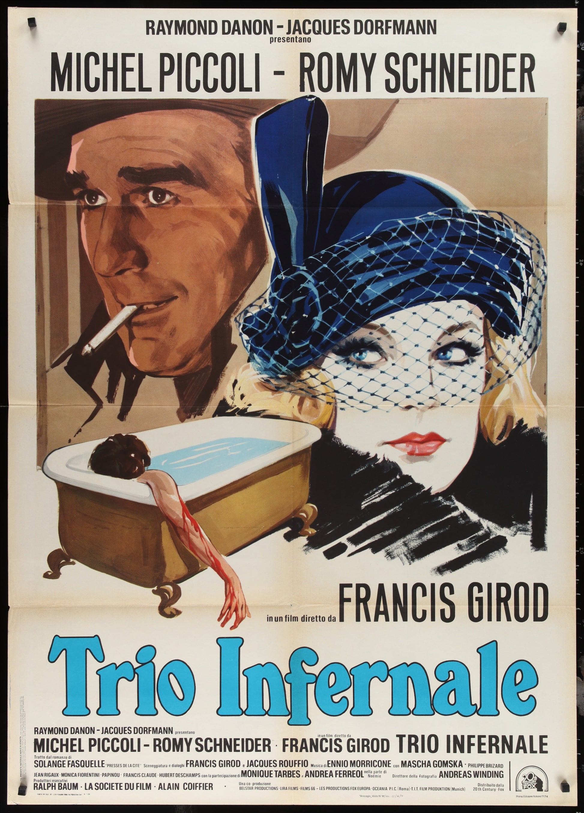 The Infernal Trio (1974) Original Italian One Panel Movie Poster