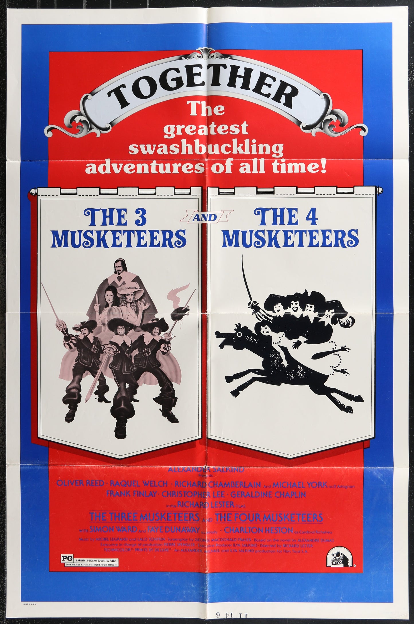 The Three Musketeers And The Four Musketeers (1976) Original US One Sheet Movie Poster