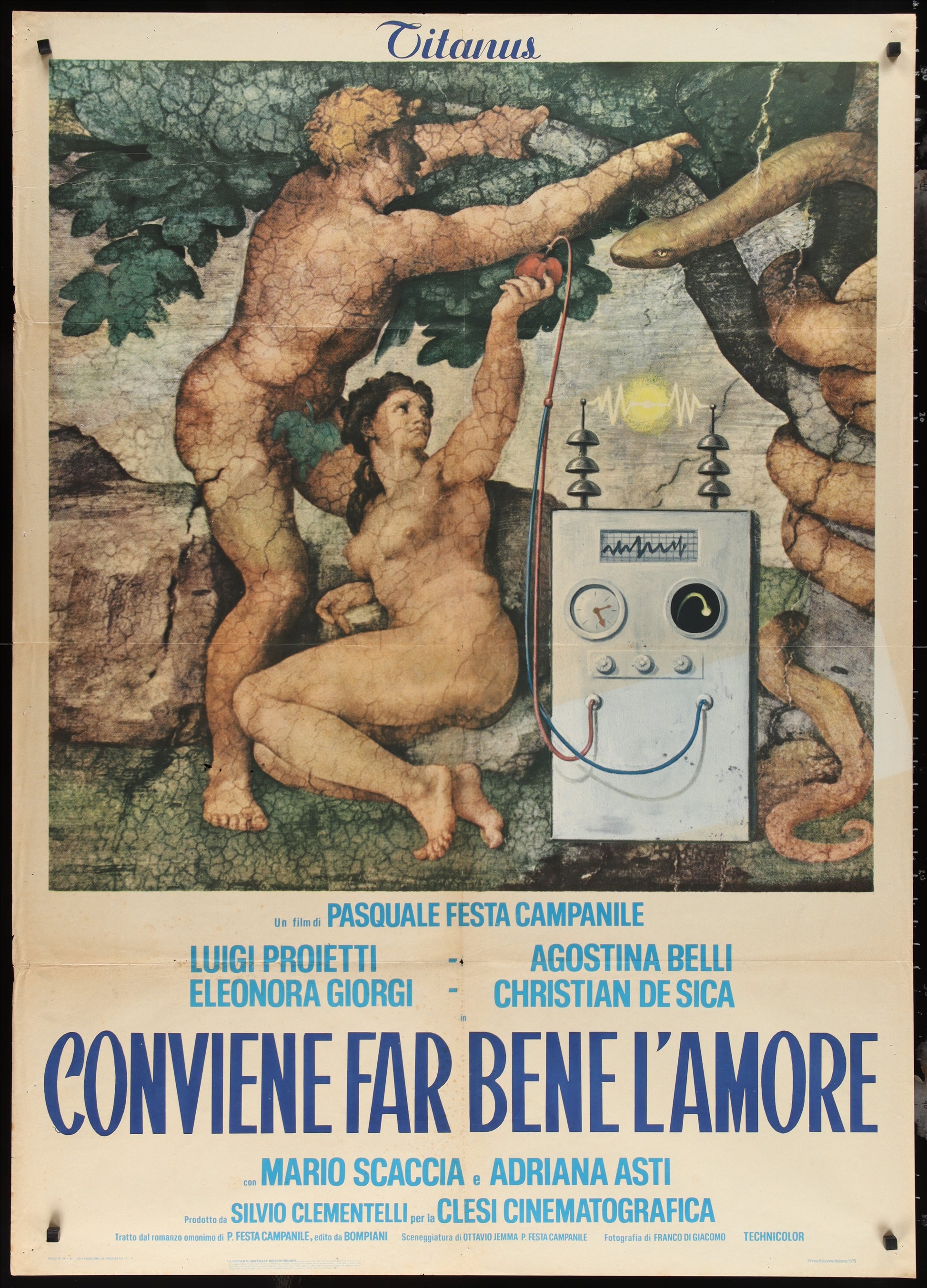 Sex Machine (1976) Original Italian One Panel Movie Poster