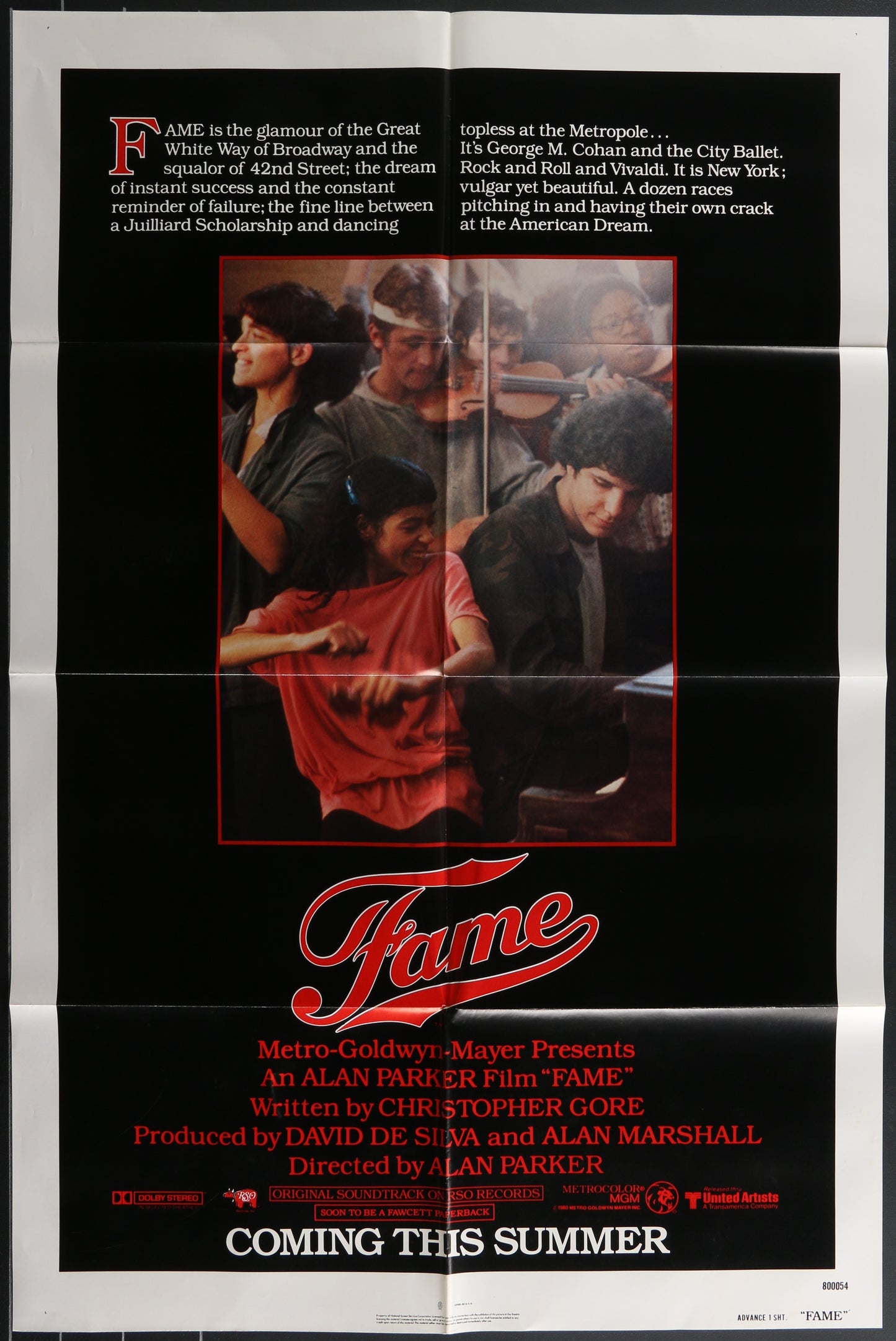 Fame (1980) Original US One Sheet Movie Poster