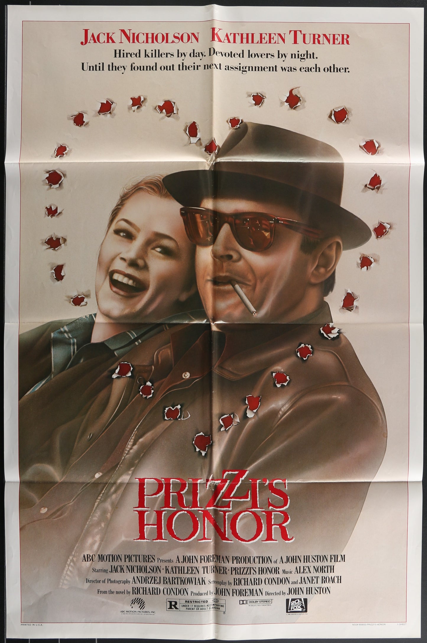 Prizzi's Honour (1985) Original US One Sheet Movie Poster