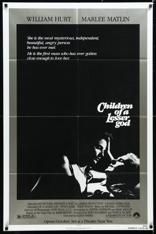 Children Of A Lesser God (1986) Original US One Sheet Movie Poster