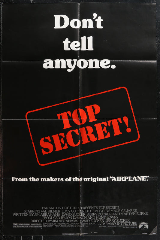 Top Secret! (1984) Original US One Sheet Movie Poster