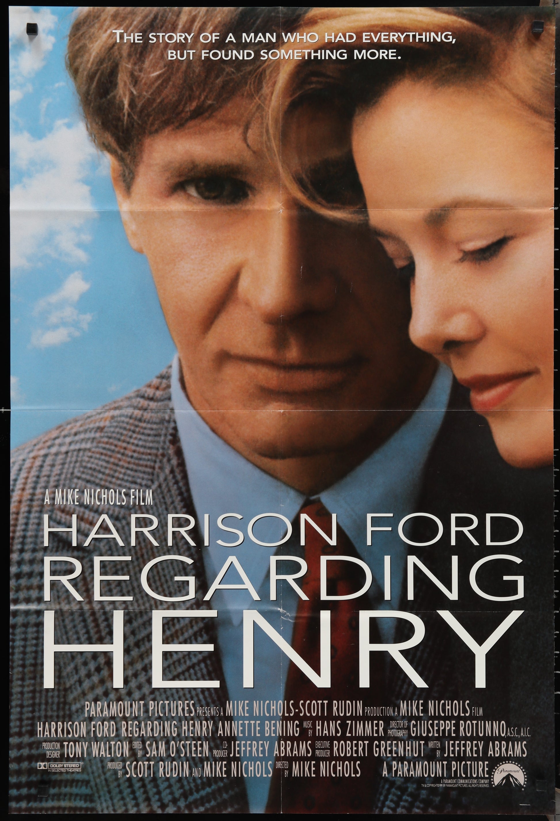 Regarding Henry (1991) Original US One Sheet Movie Poster
