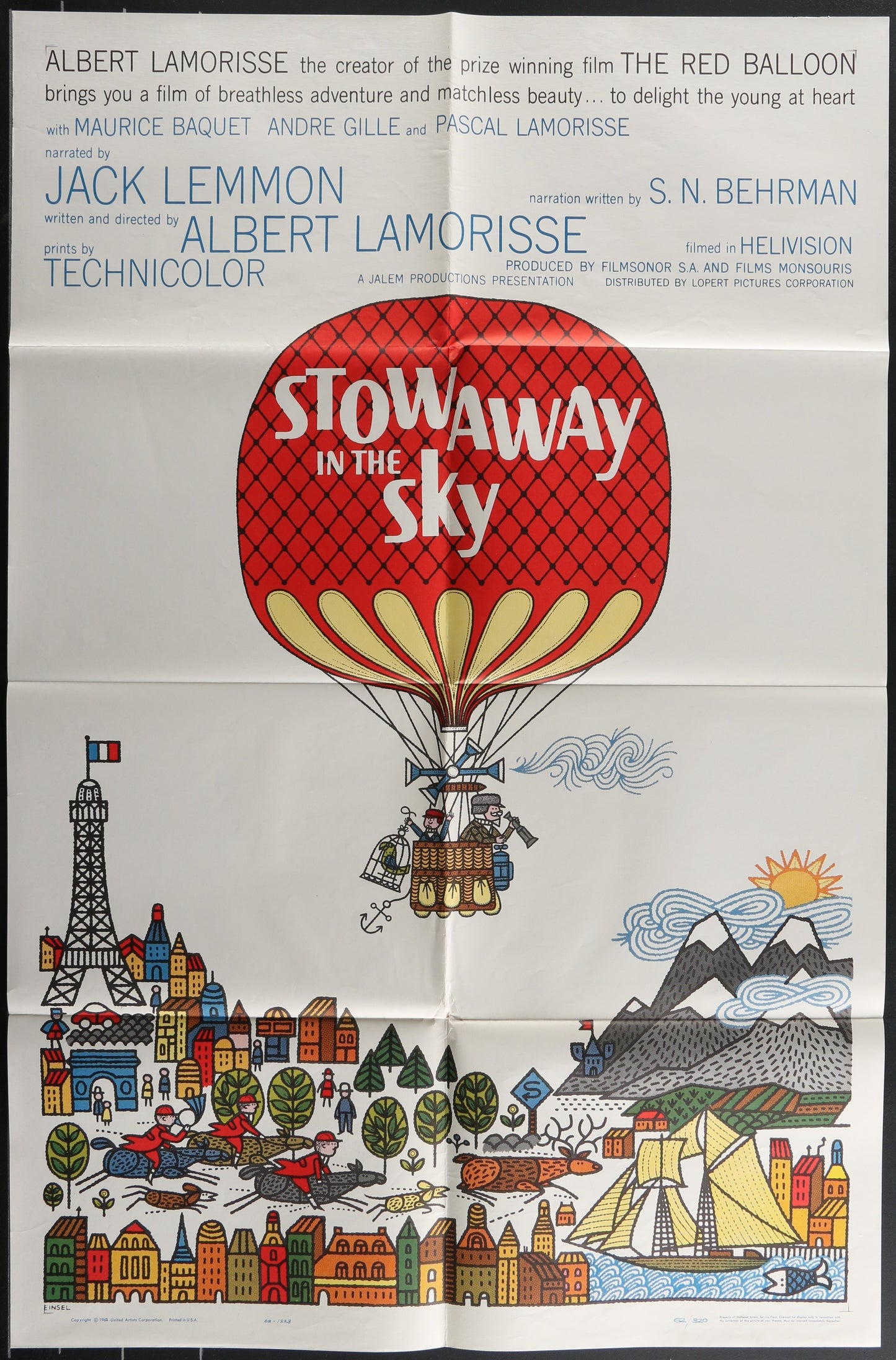 Stowaway In The Sky (1962) Original US One Sheet Movie Poster