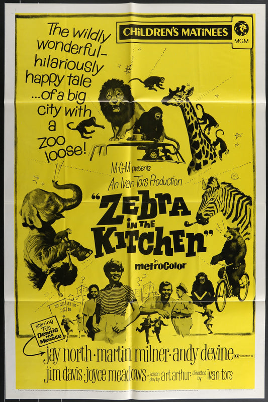 Zebra In The Kitchen (1972 RR) Original US One Sheet Movie Poster