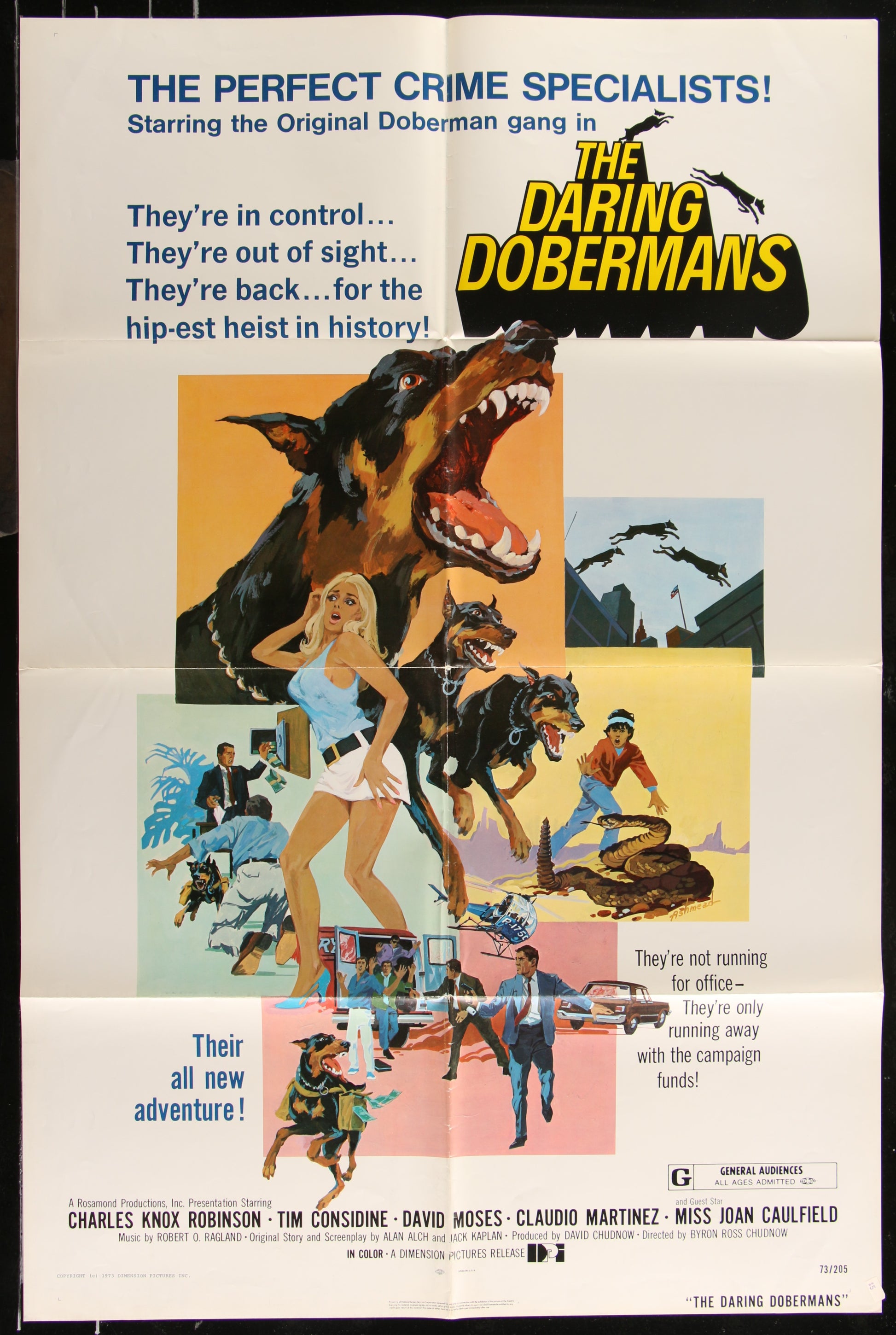 The Daring Dobermans (1973) Original US One Sheet Movie Poster