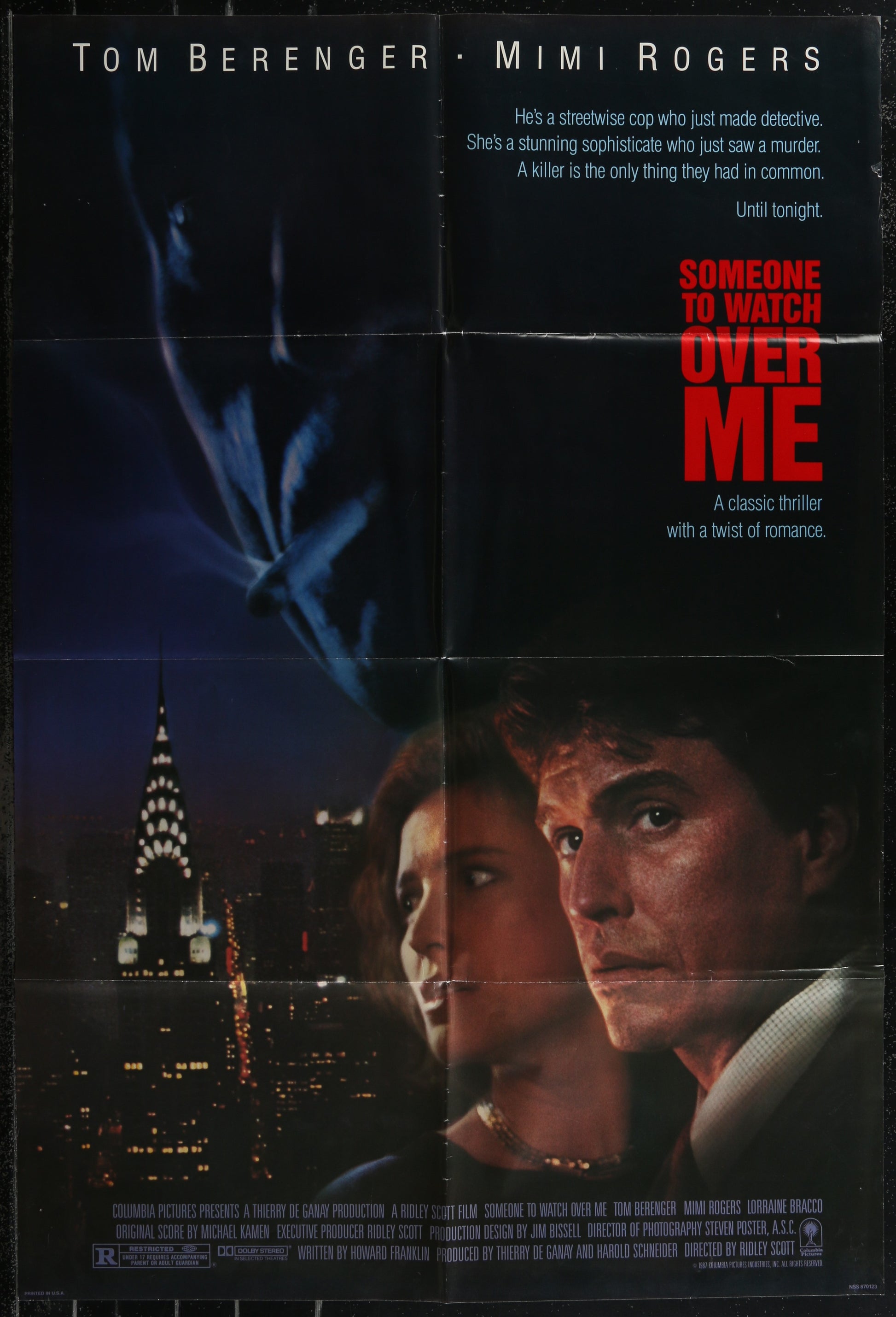 Someone To Watch Over Me (1987) Original US One Sheet Movie Poster