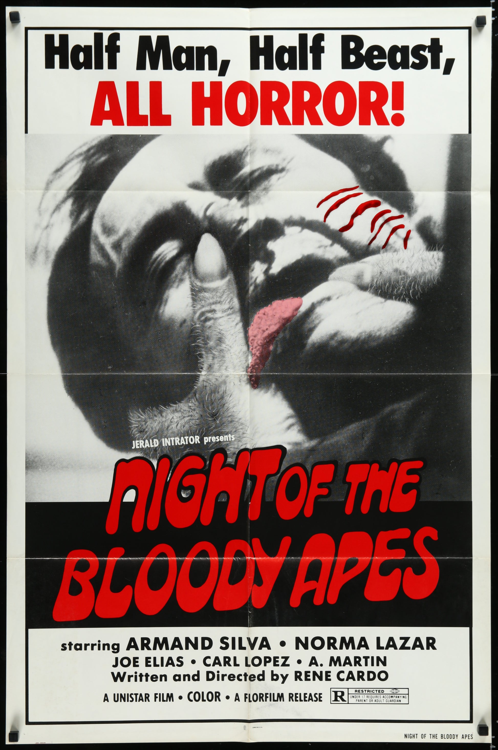 Night Of The Bloody Apes (1972) Original US One Sheet Movie Poster