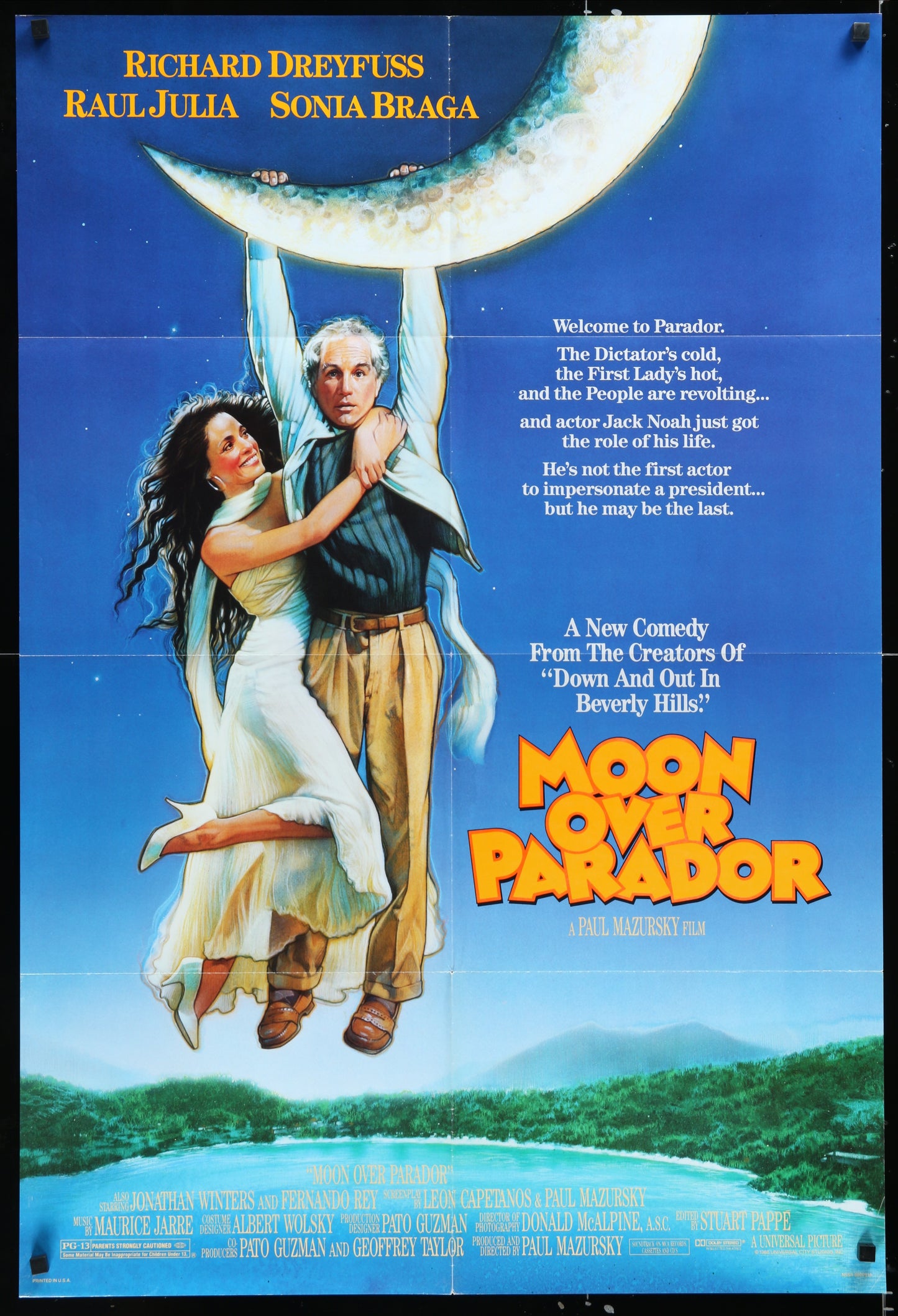 Moon Over Parador (1988) Original U Sone Sheet Movie Poster