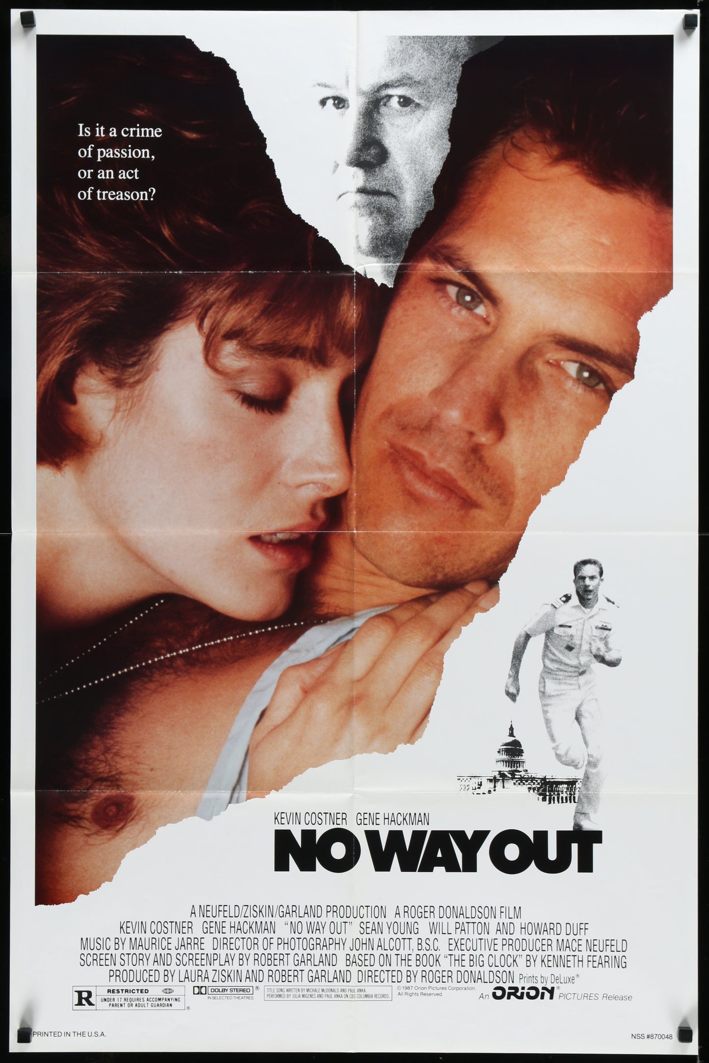 No Way Out (1987) Original US One Sheet Movie Poster