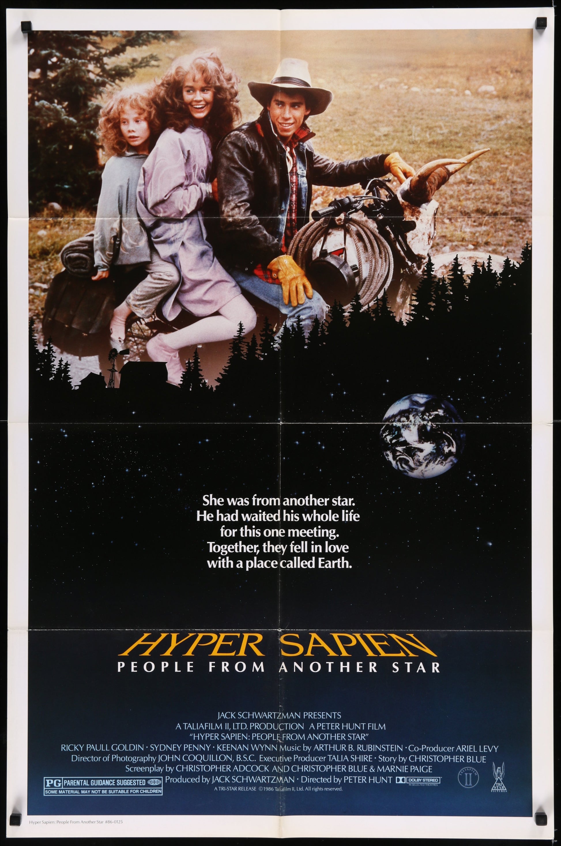 Hyper Sapien: People From Another Star (1986) Original US One Sheet Movie Poster