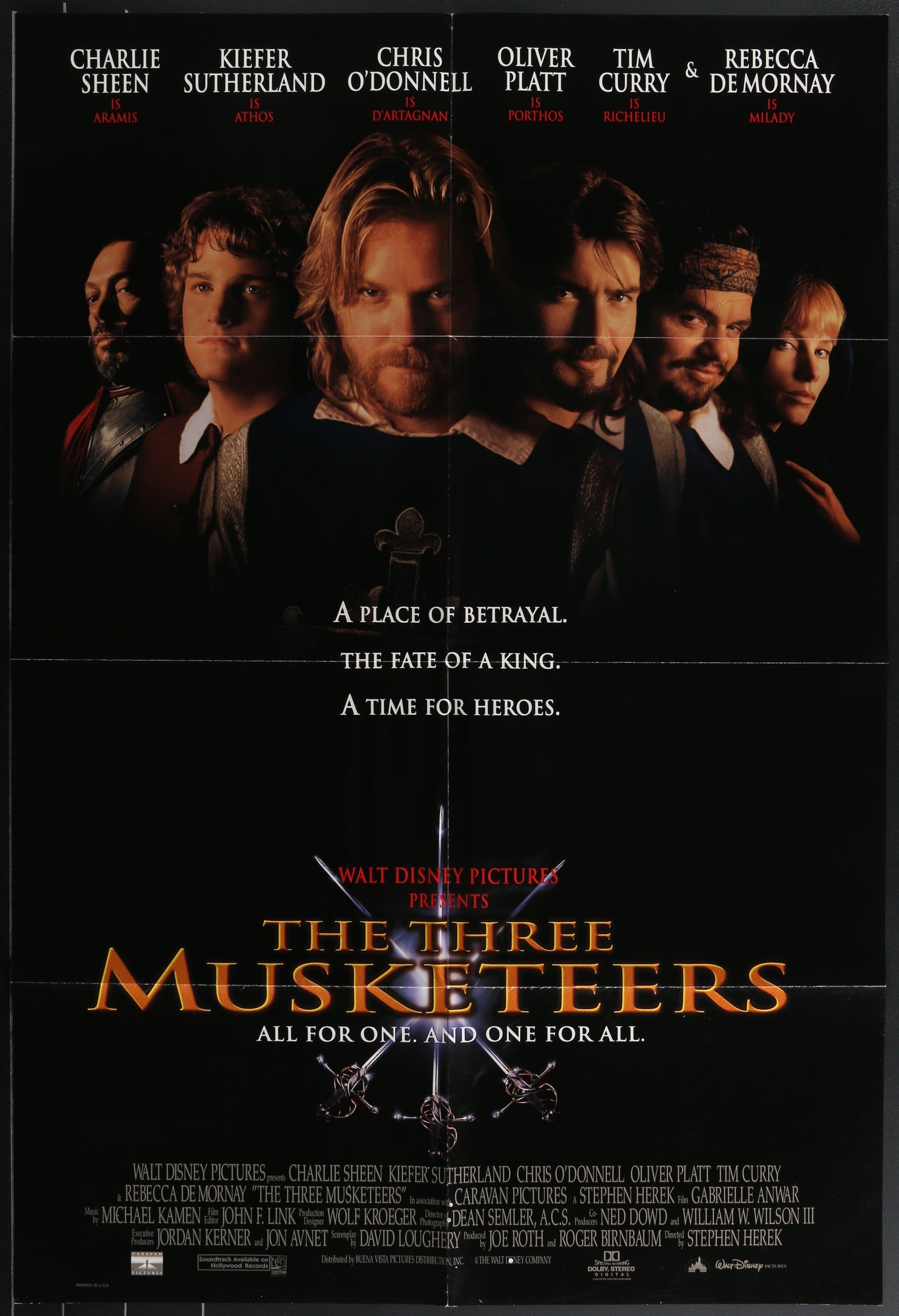 The Three Musketeers (1993) Original US One Sheet Movie Poster