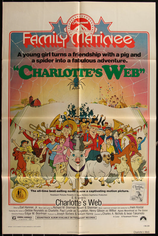 Charlotte's Web (1974 Re-Release) Original US One Sheet Movie Poster
