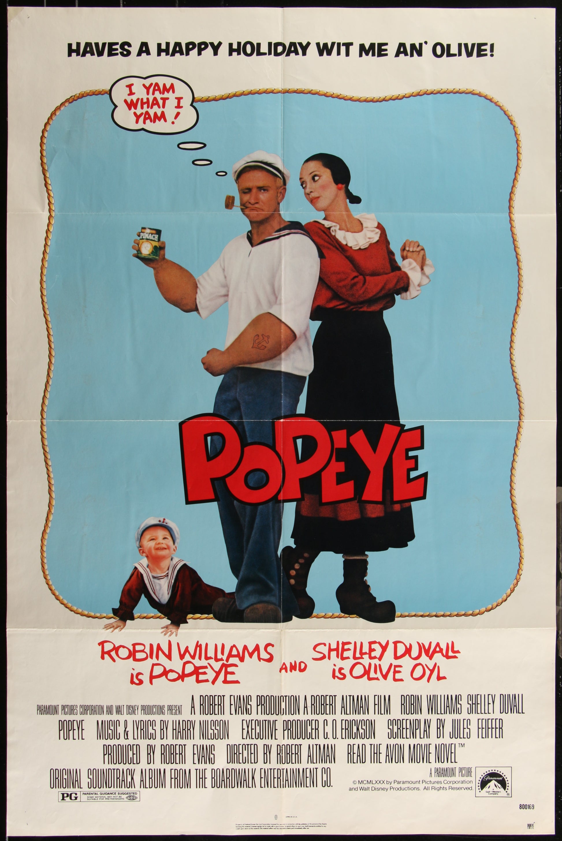 Popeye (1980) Original US One Sheet Movie Poster