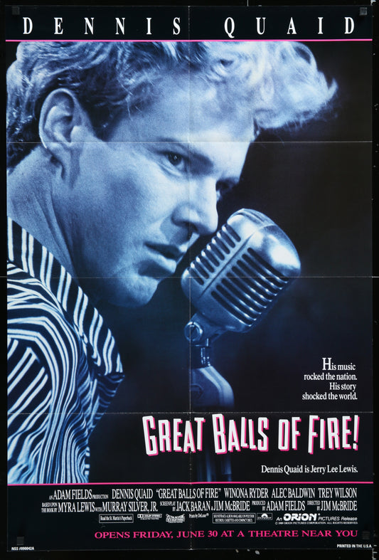 Great Balls Of Fire (1989) Original US One Sheet Movie Poster