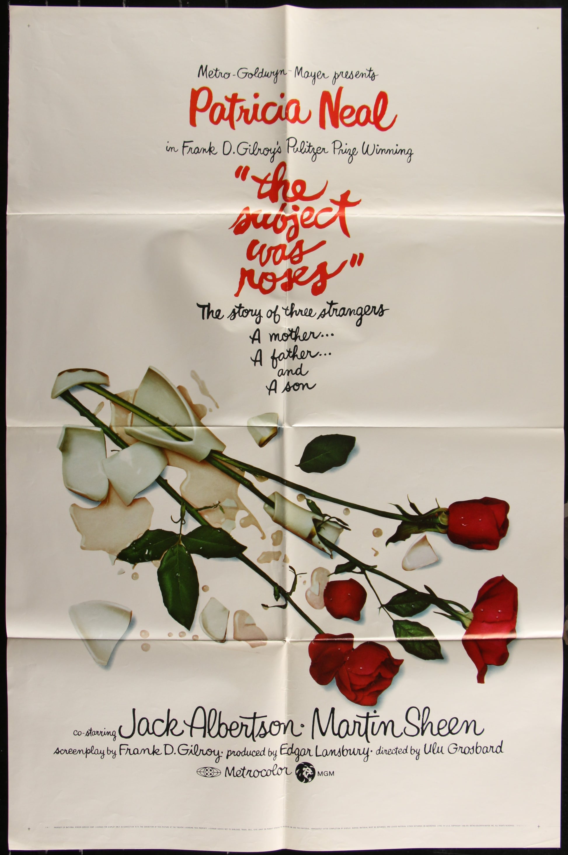 The Subject Was Roses (1968) Original US One Sheet Movie Poster