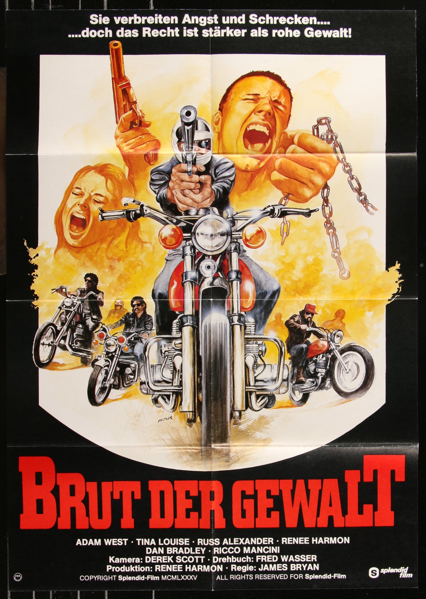 Hell Riders (1984) Original German A1 Movie Poster