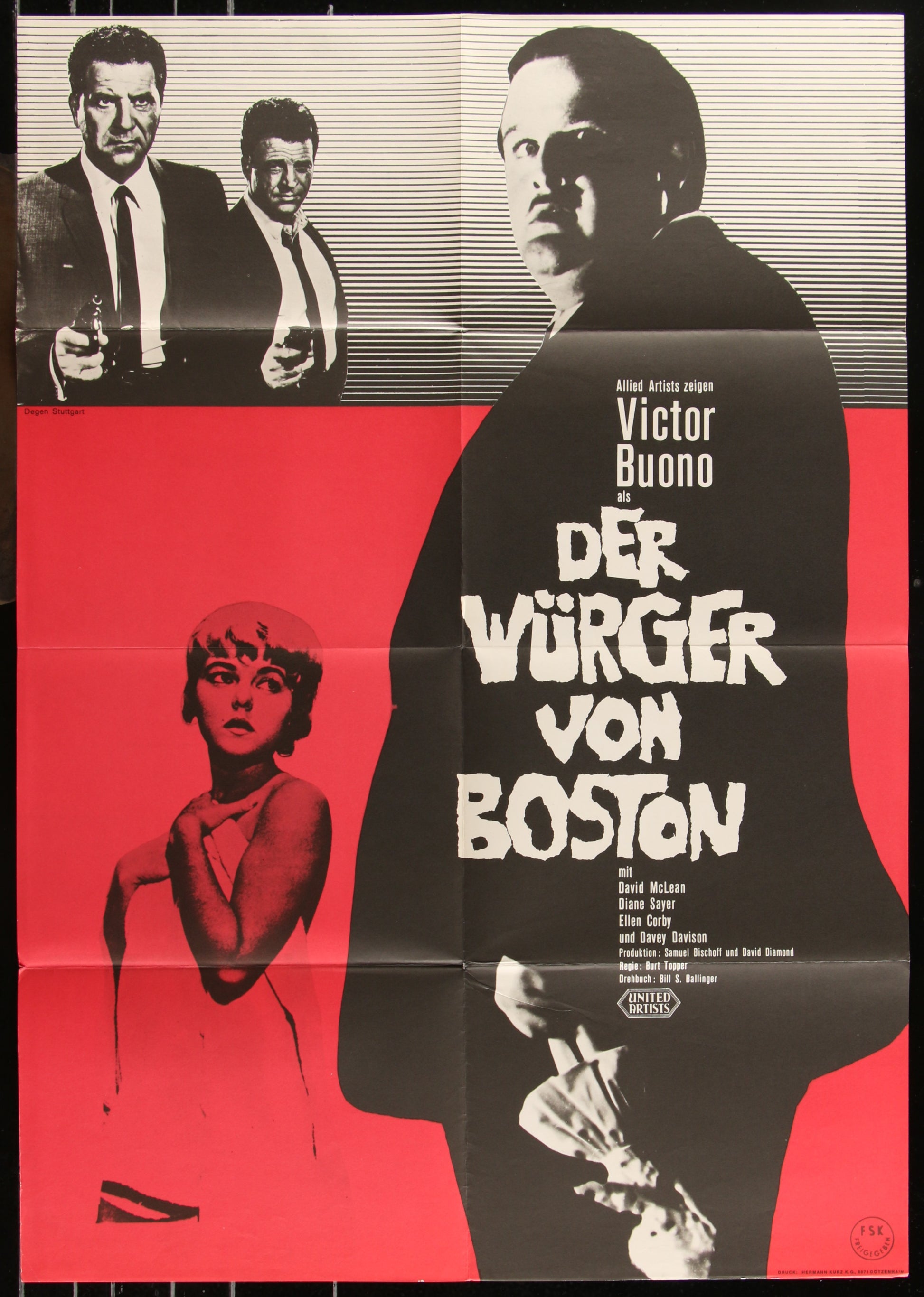 The Strangler (1966) Original German A1 Movie Poster