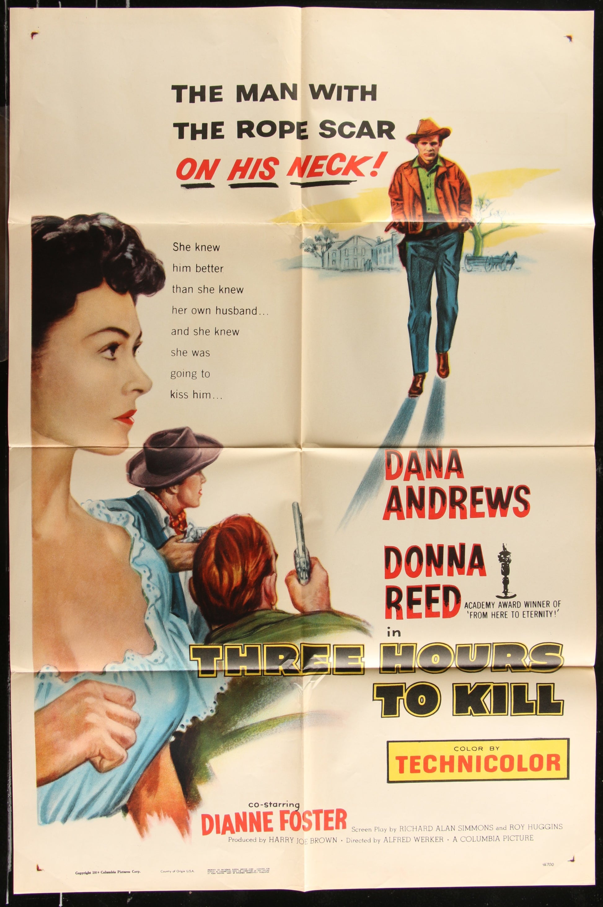 Three Hours To Kill (1954) Original US One Sheet Movie Poster