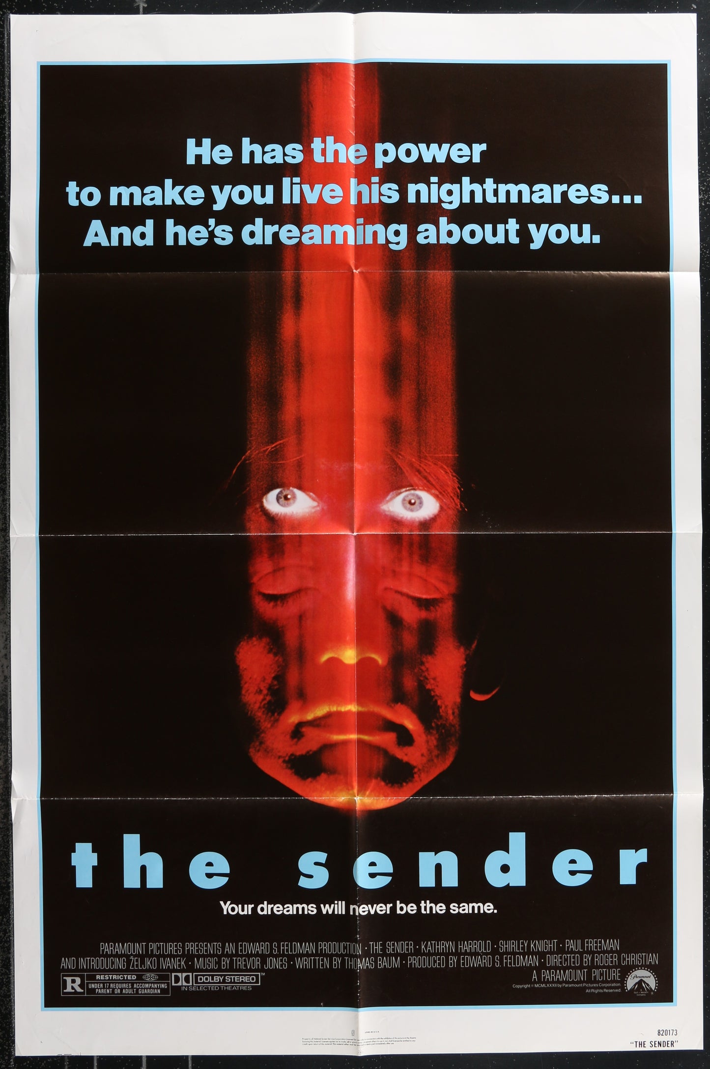 The Sender (1982) Original US One Sheet Movie Poster