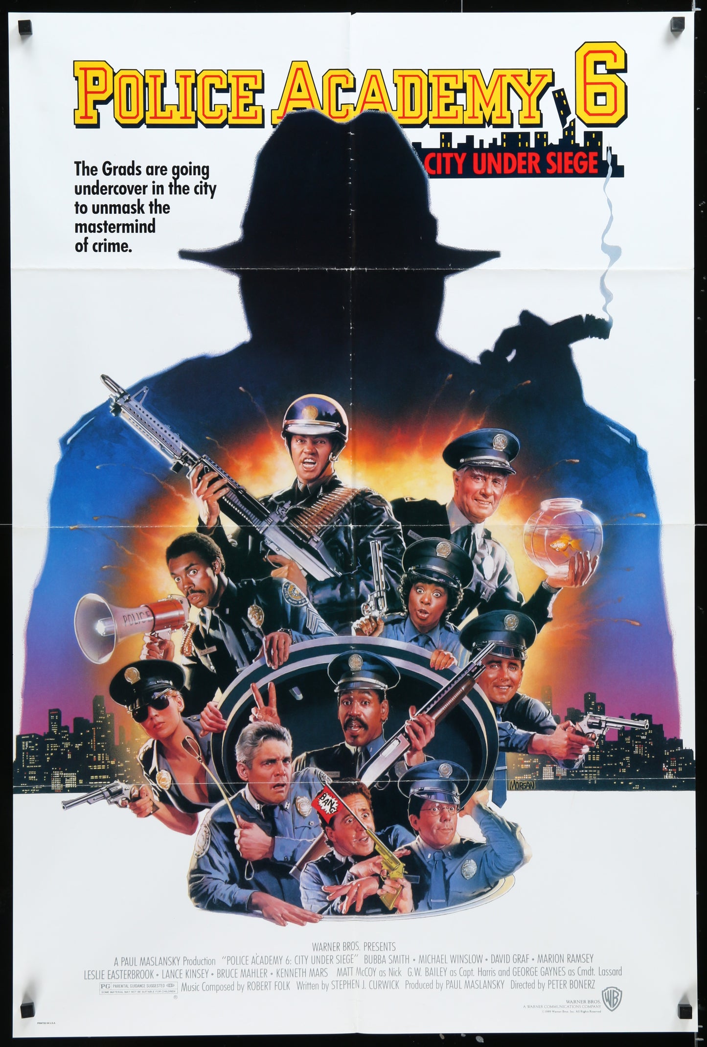 Police Academy 6: City Under Siege (1989) Original US One Sheet Movie Pos