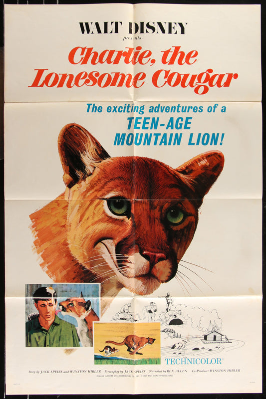 Charlie, The Lonesome Cougar (1967) Original US One Sheet Movie Poster