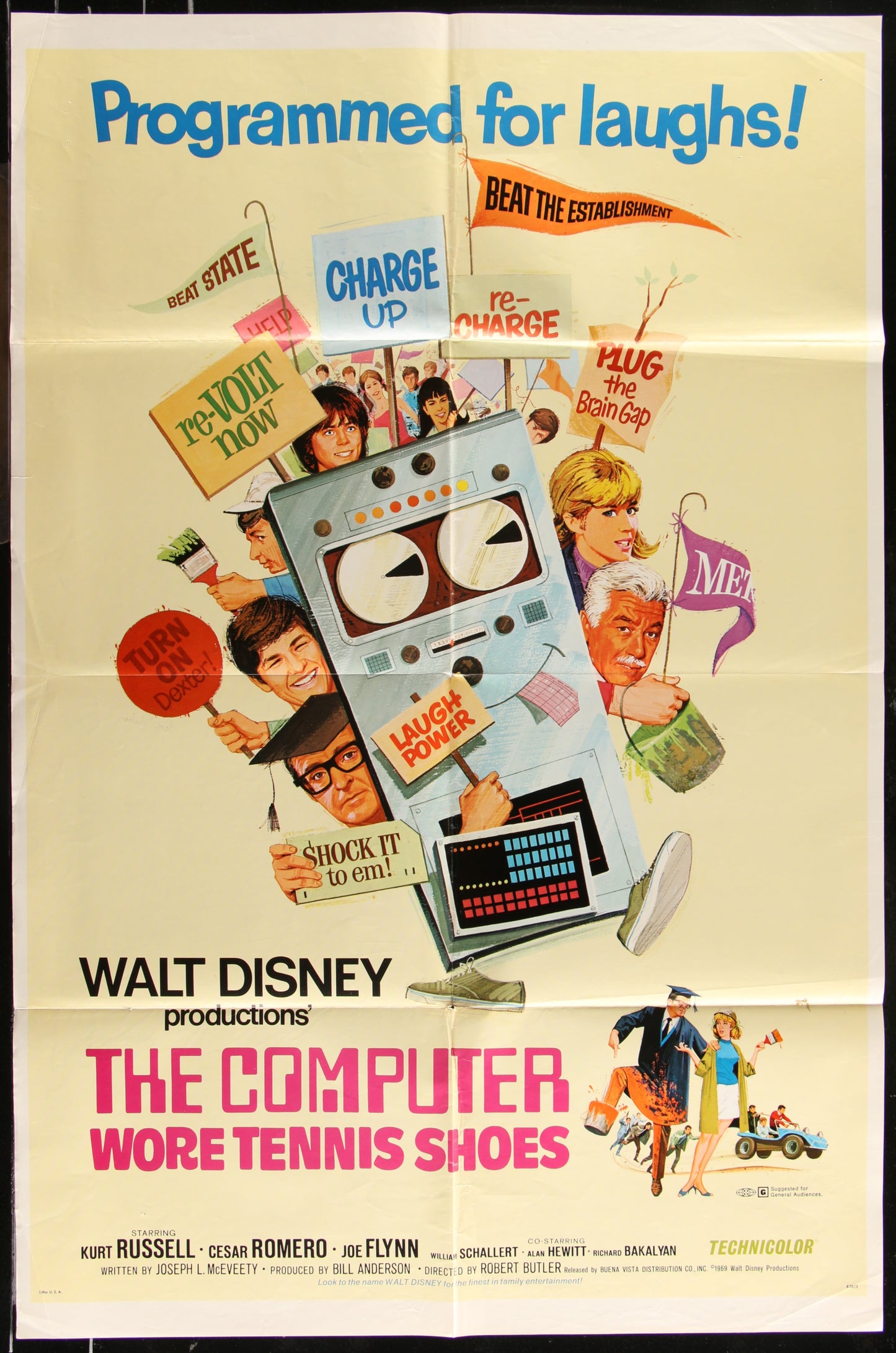 The Computer Wore Tennis Shoes (1970) Original US One Sheet Movie Poster