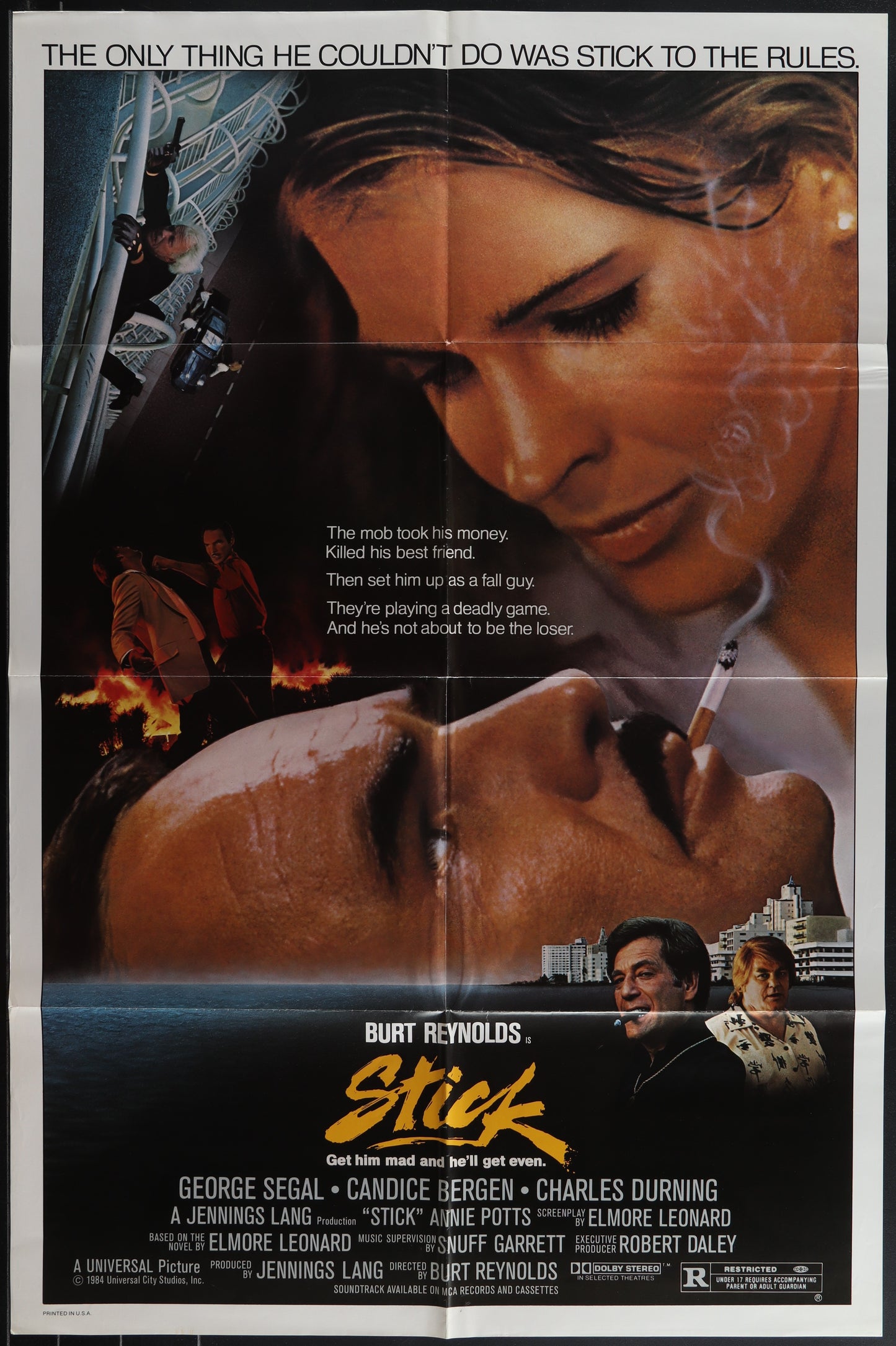 Stick (1985) Original US One Sheet Movie Poster