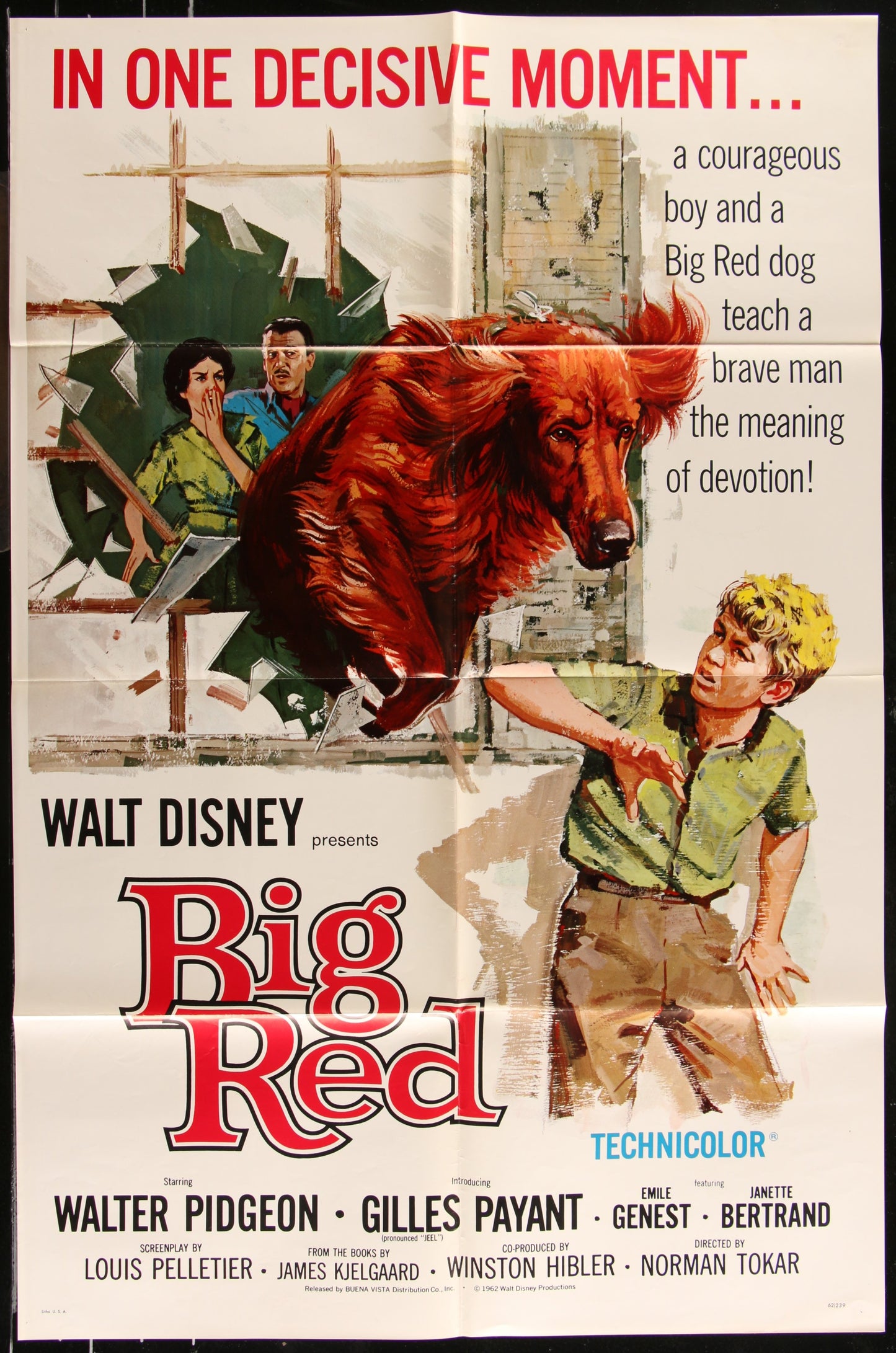 Big Red (1962) Original US One Sheet Movie Poster