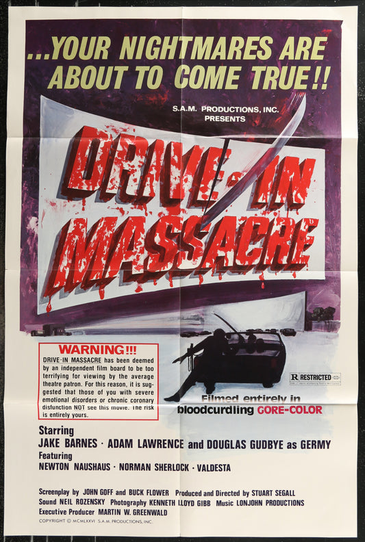 Drive-In Massacre (1976) Original US One Sheet Movie Poster