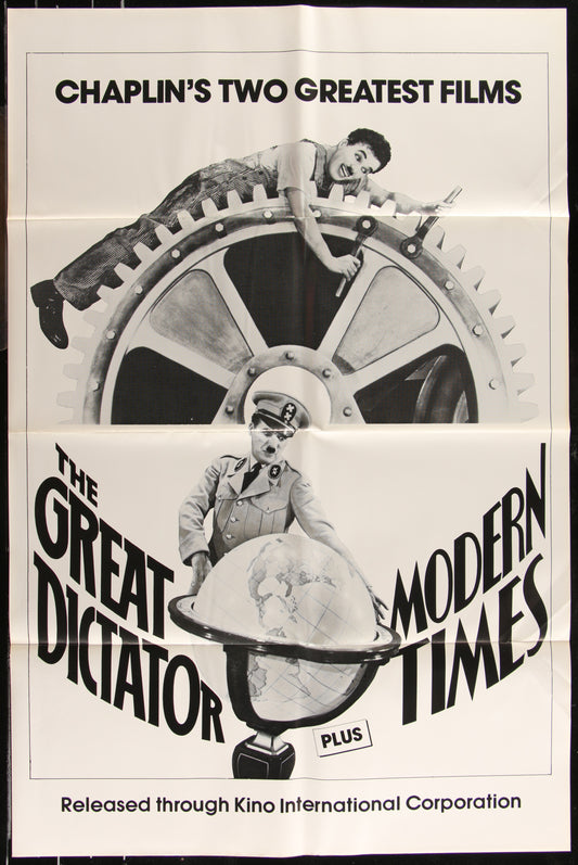 The Great Dictator & Modern Times (1980s RR) Original US Double Bill One Sheet Movie Poster