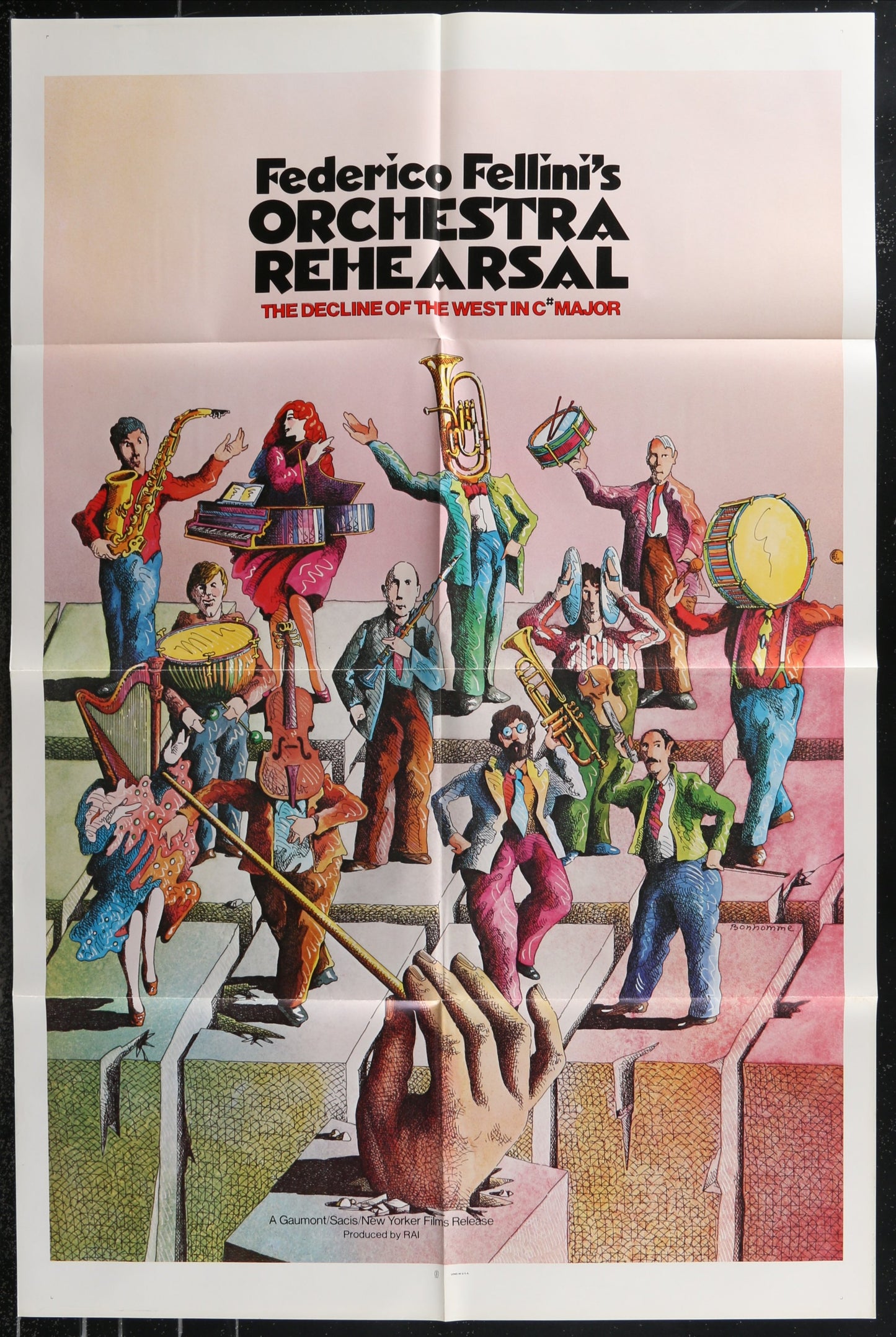 Federico Fellini's Orchestra Rehearsal (1979) Original US One Sheet Movie Poster