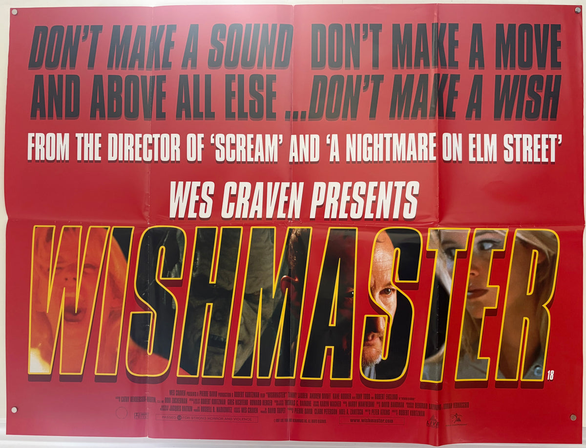Wishmaster (1997) Original UK Quad Movie Poster