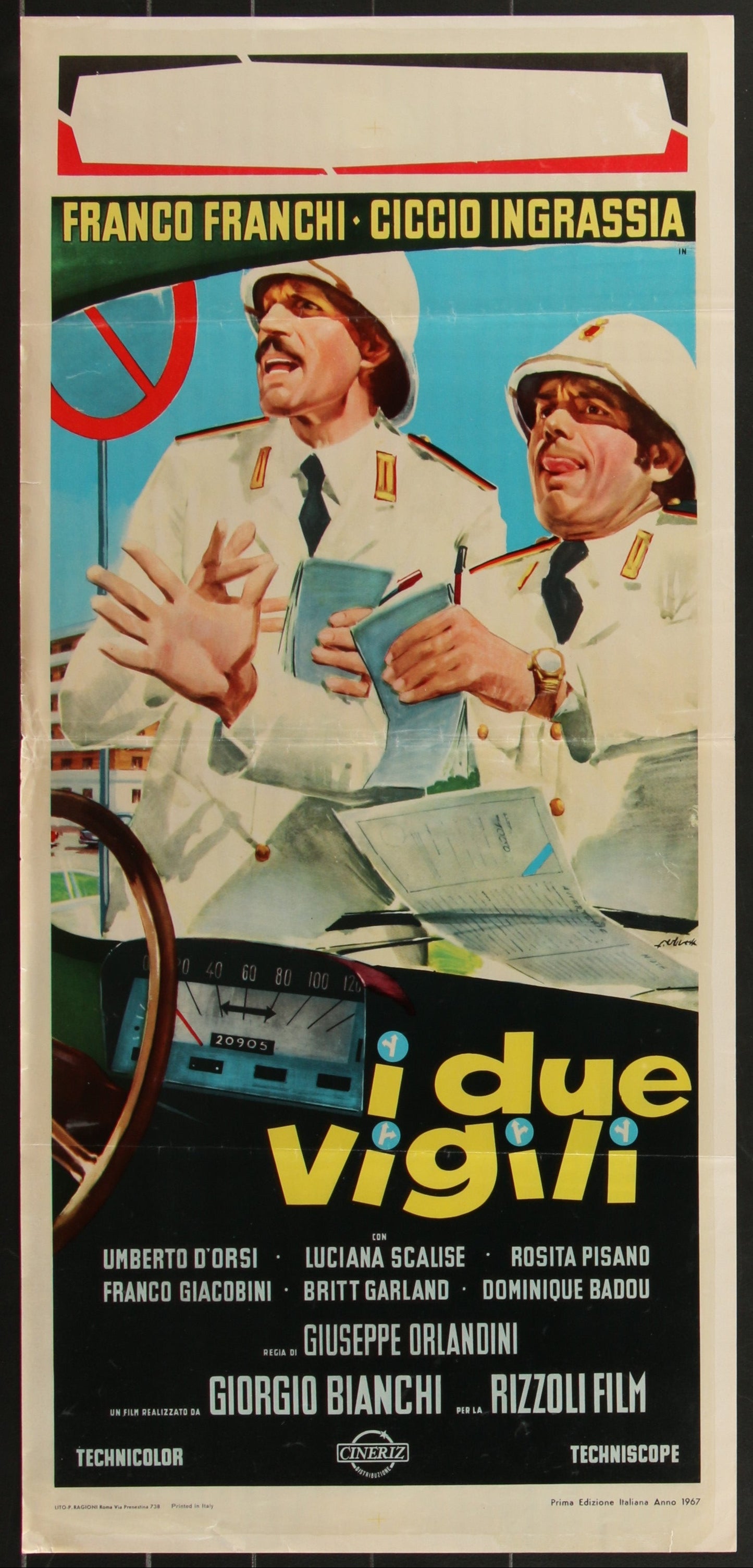 I Due Vigili (1967) Original Italian Locandina Movie Poster