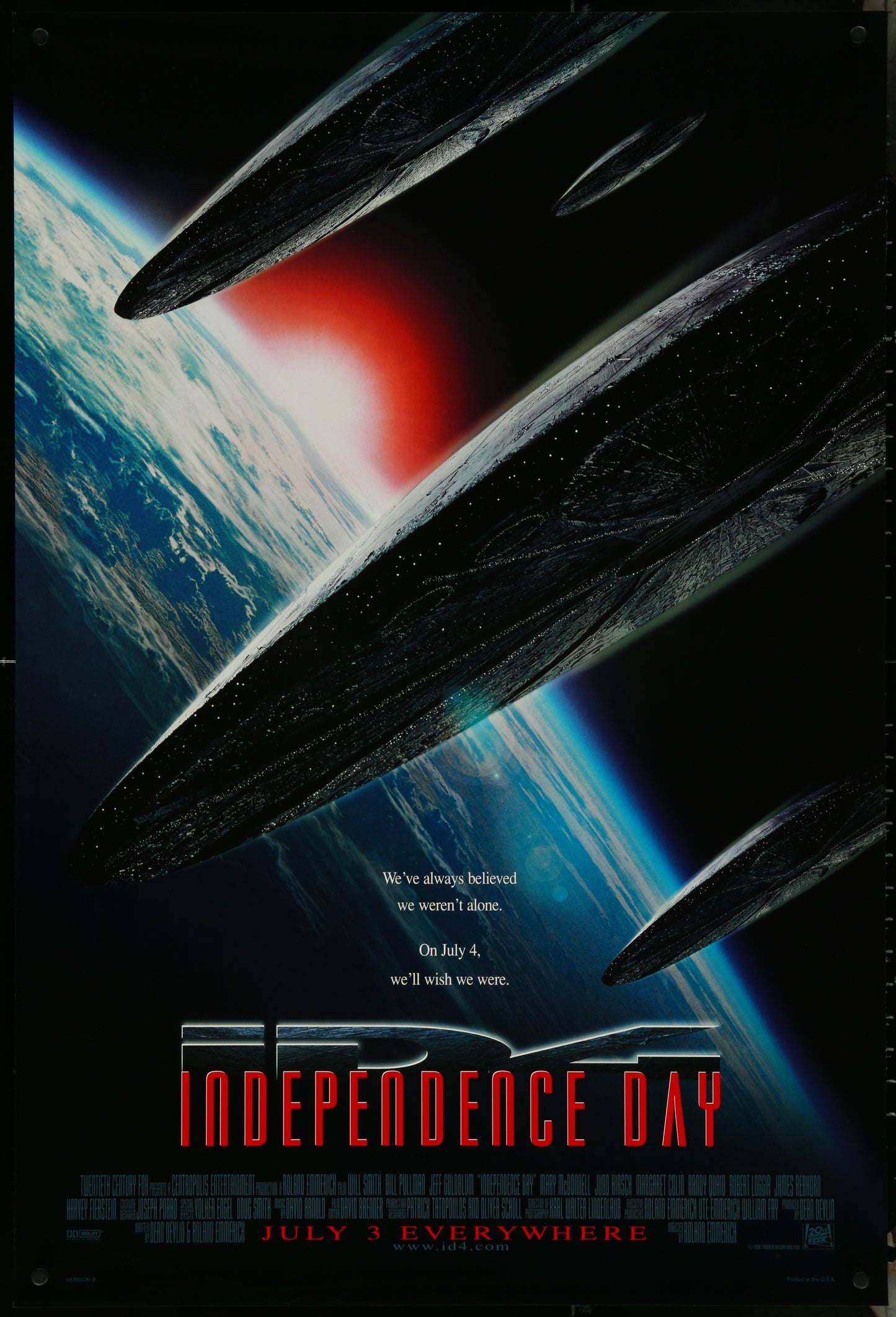 Independence Day (1996) Original US One Sheet Movie Poster