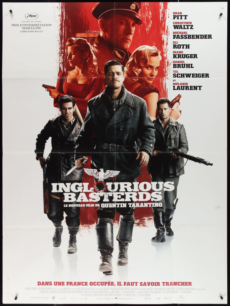 Inglourious Basterds (2009) Original French One Panel Cinema Poster - Quentin Tarantino- Brad Pitt