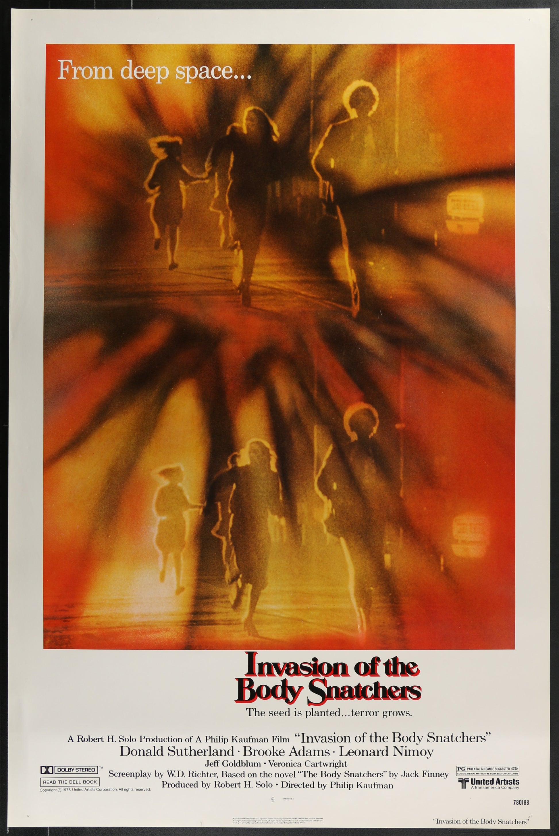 Movie poster for 'Invasion of the Body Snatchers' with a dark, otherworldly scene.