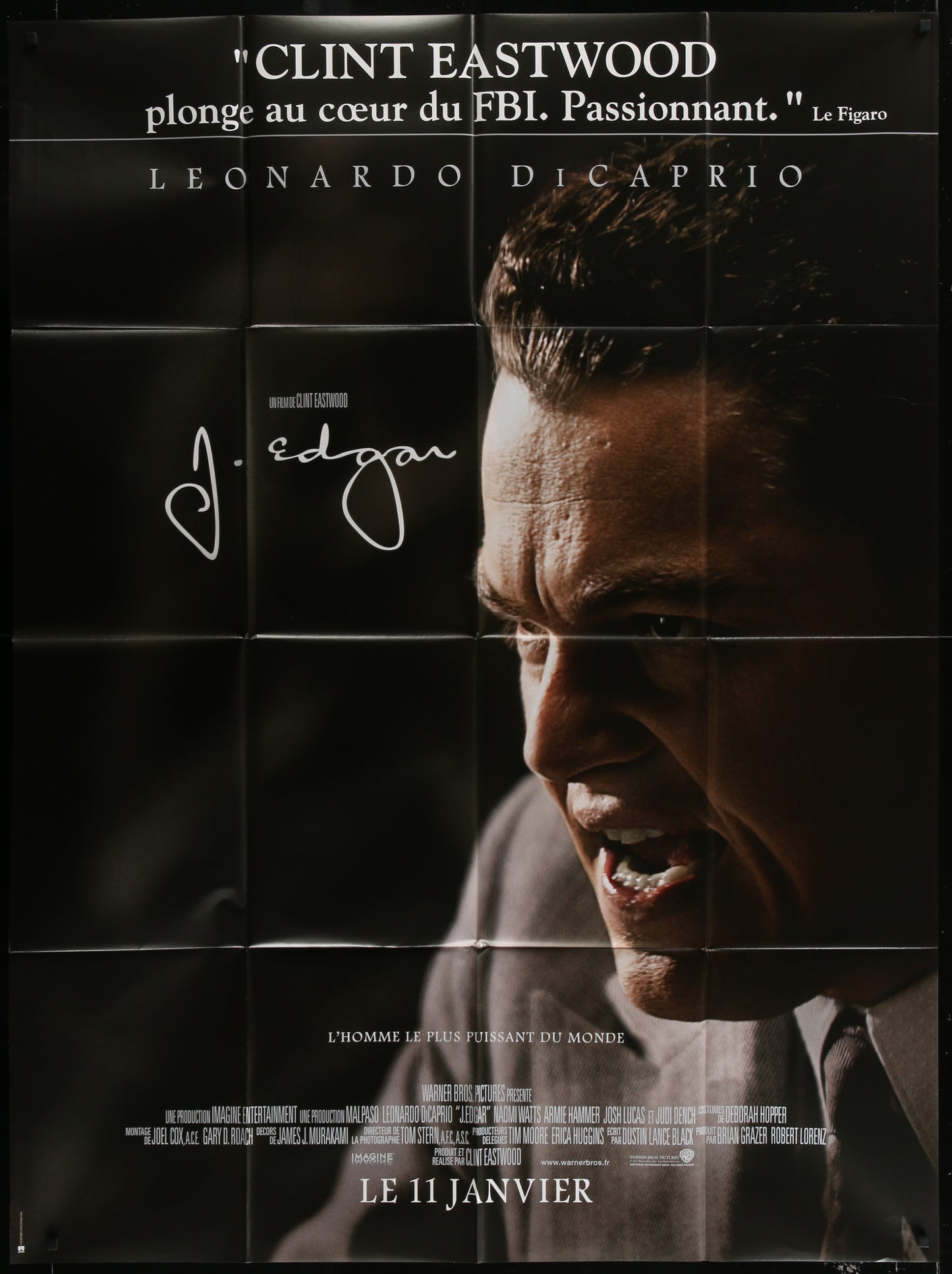 J. Edgar (2012) Original French Grande Advance Movie Poster 117 x 157 cm