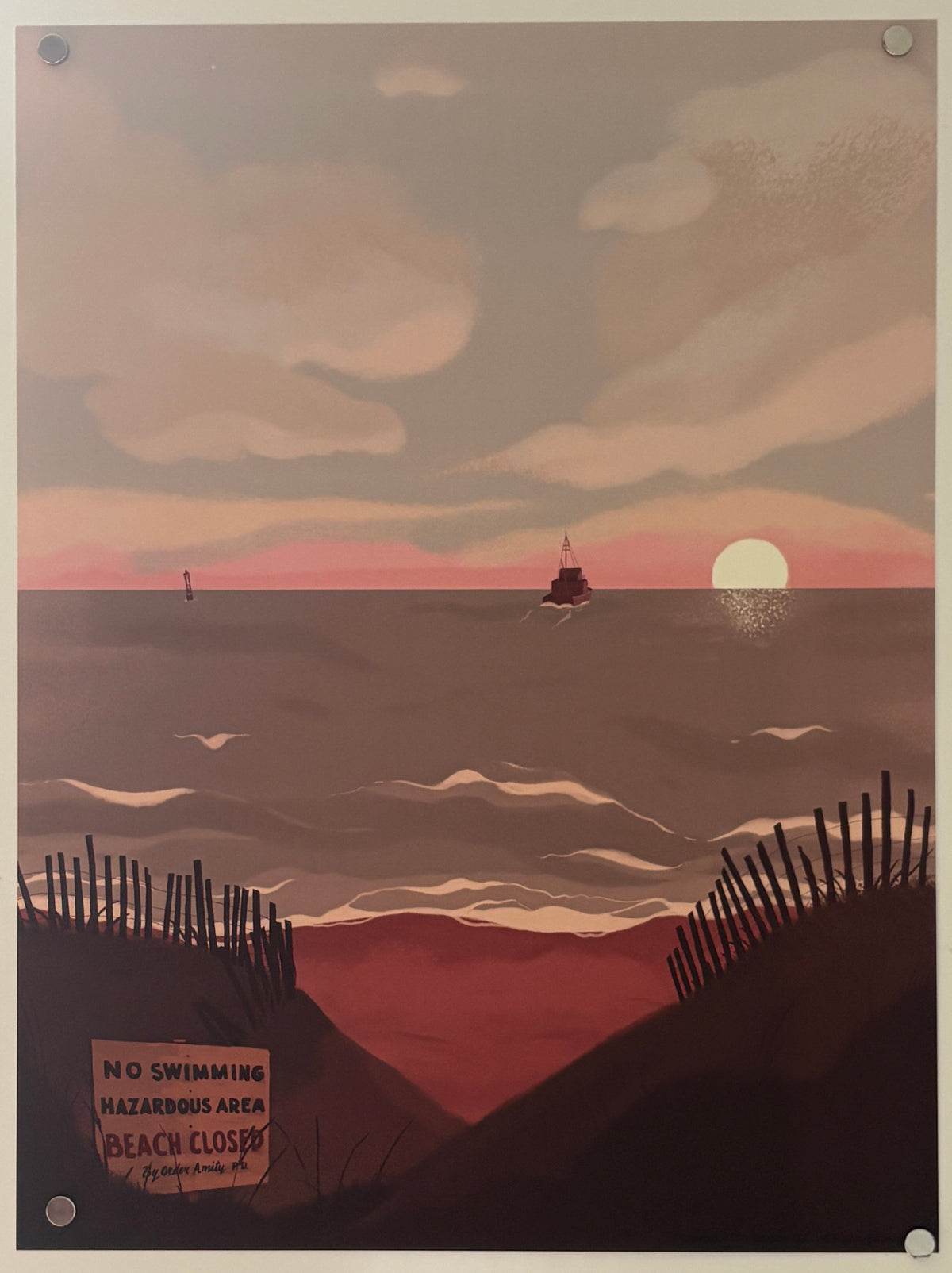 Jaws (1975) Nan Lawson Official Vice Press Art Print