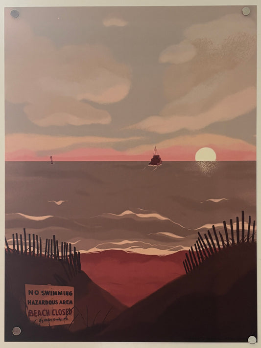 Jaws (1975) Nan Lawson Official Vice Press Art Print