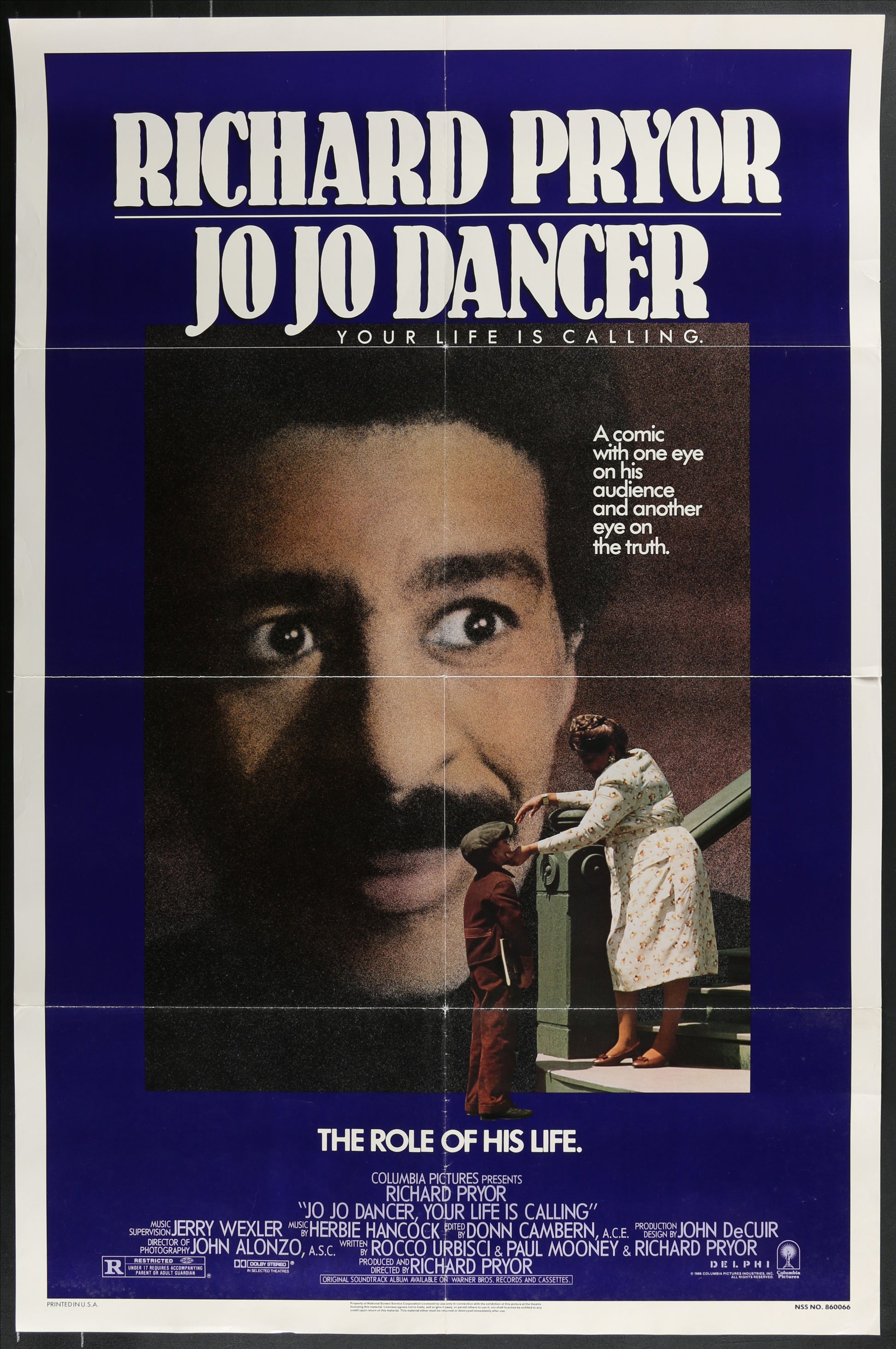Movie poster for 'Jo Jo Dancer, Your Life is Calling' featuring Richard Pryor.
