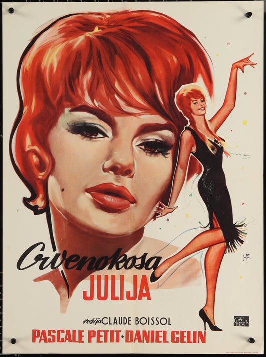 Julie La Rousse (1959) Original Yugoslav Movie Poster