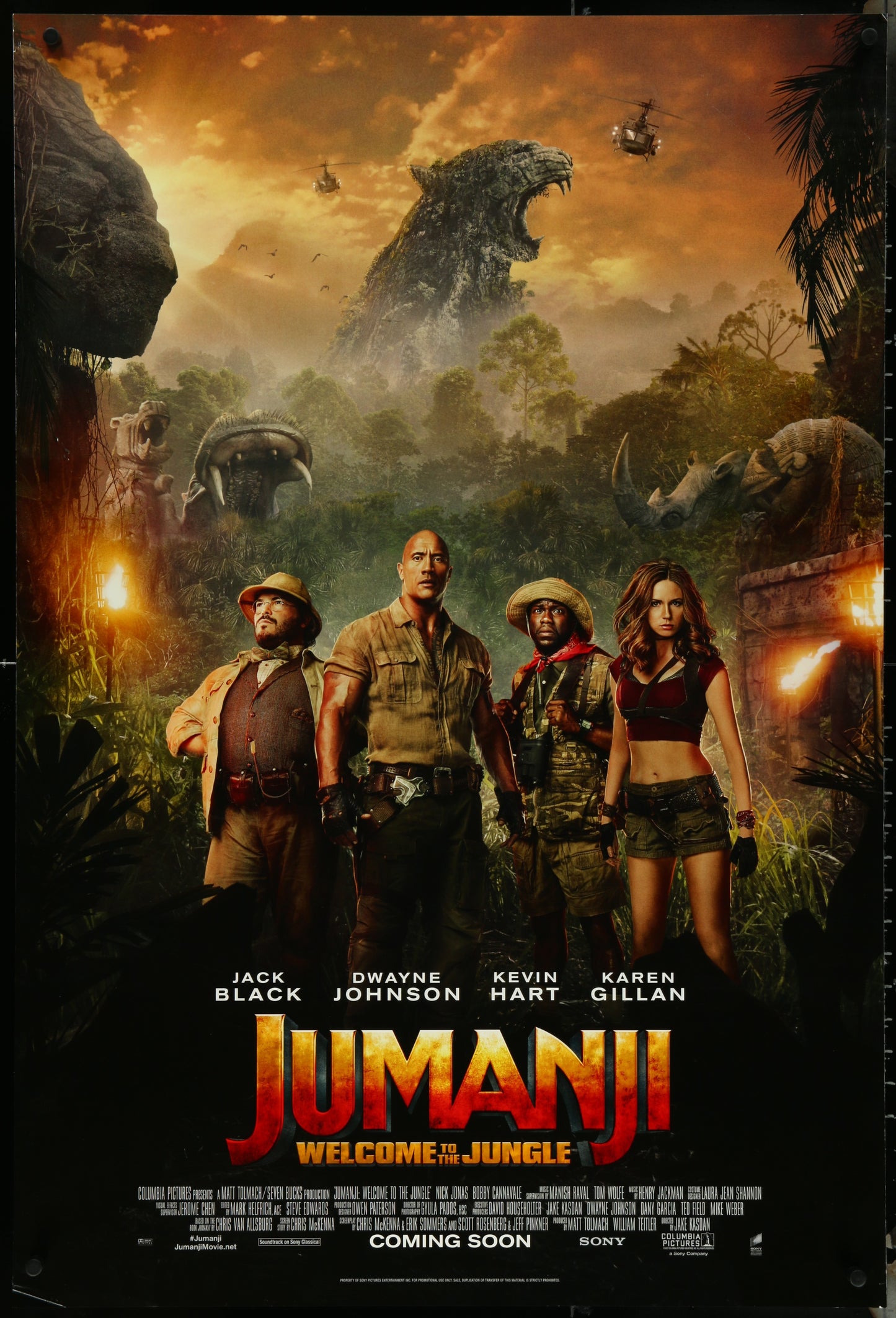 Jumanji: Welcome to the Jungle (2017) Original US One Sheet Movie Poster 27 x 40